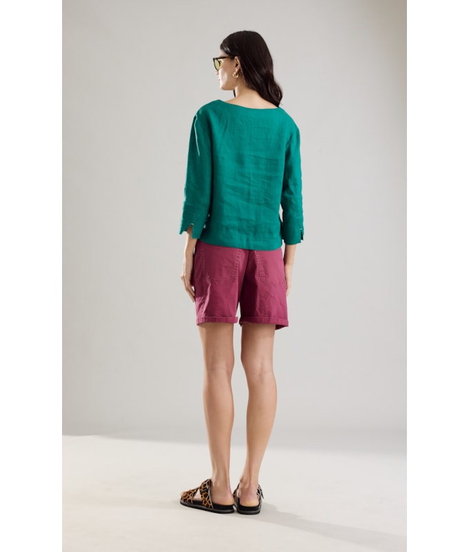 Short Five Pockets Rain Det Magenta