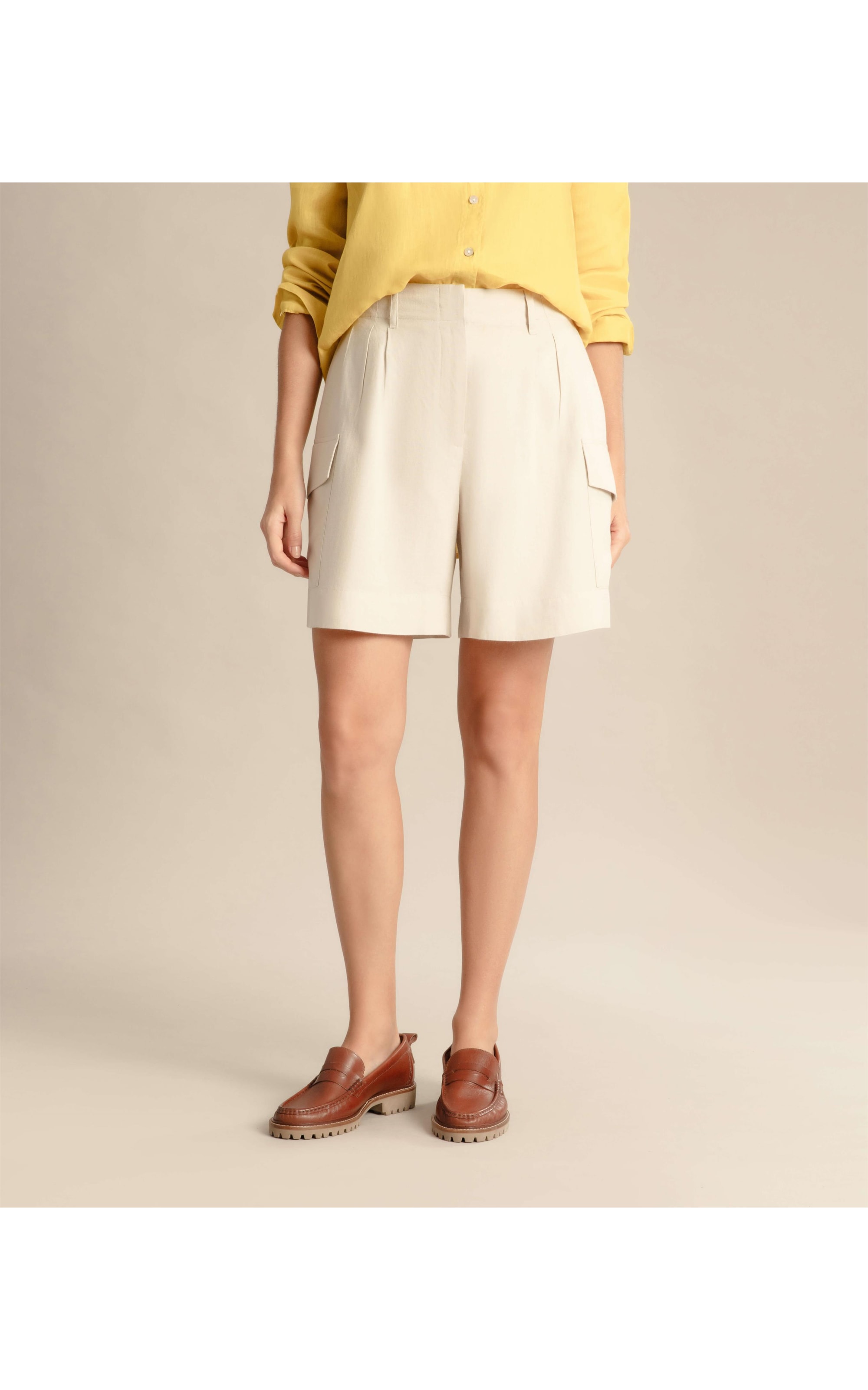 Short Linho  Dorian Camel