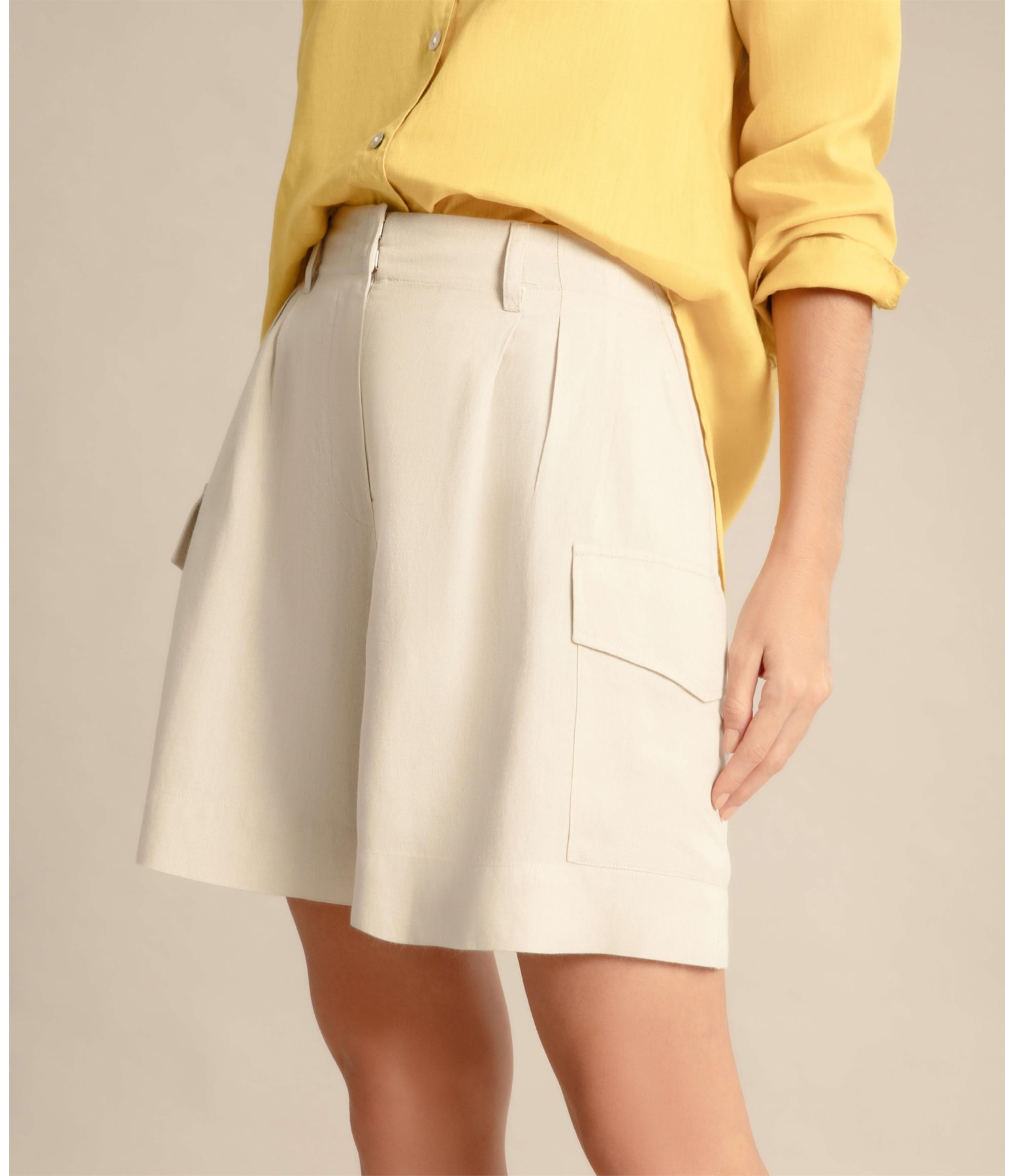 Short Linho  Dorian Camel