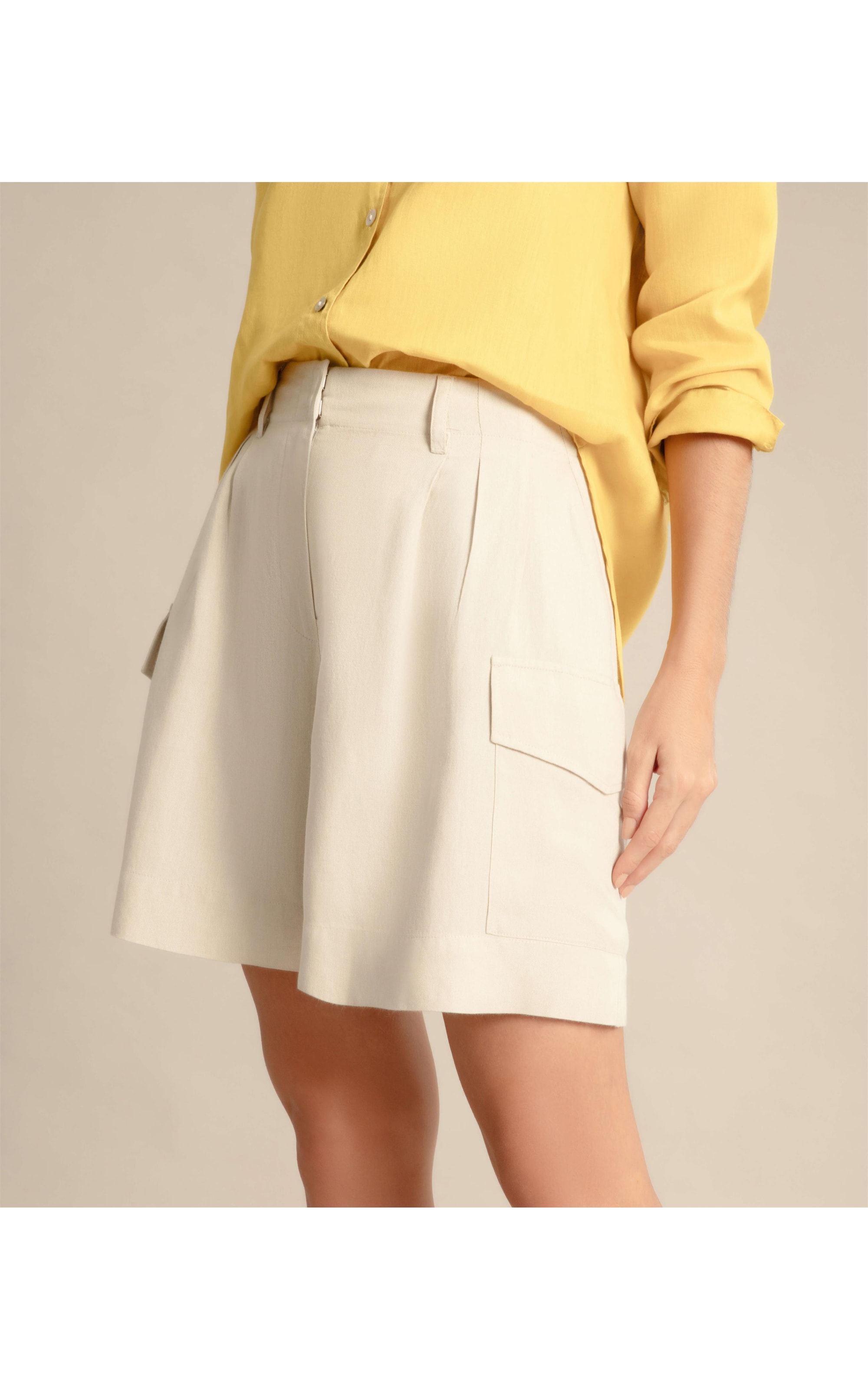 Short Linho  Dorian Camel