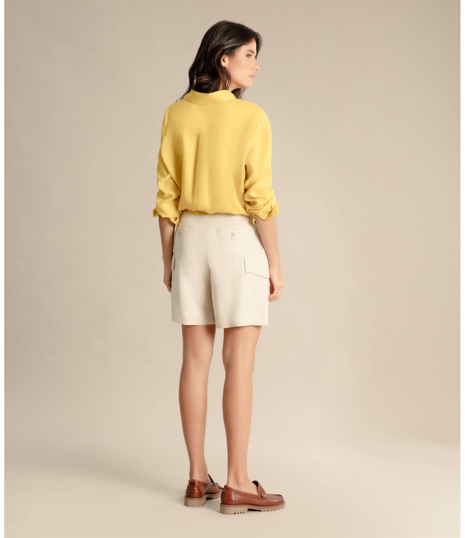 Short Linho  Dorian Camel