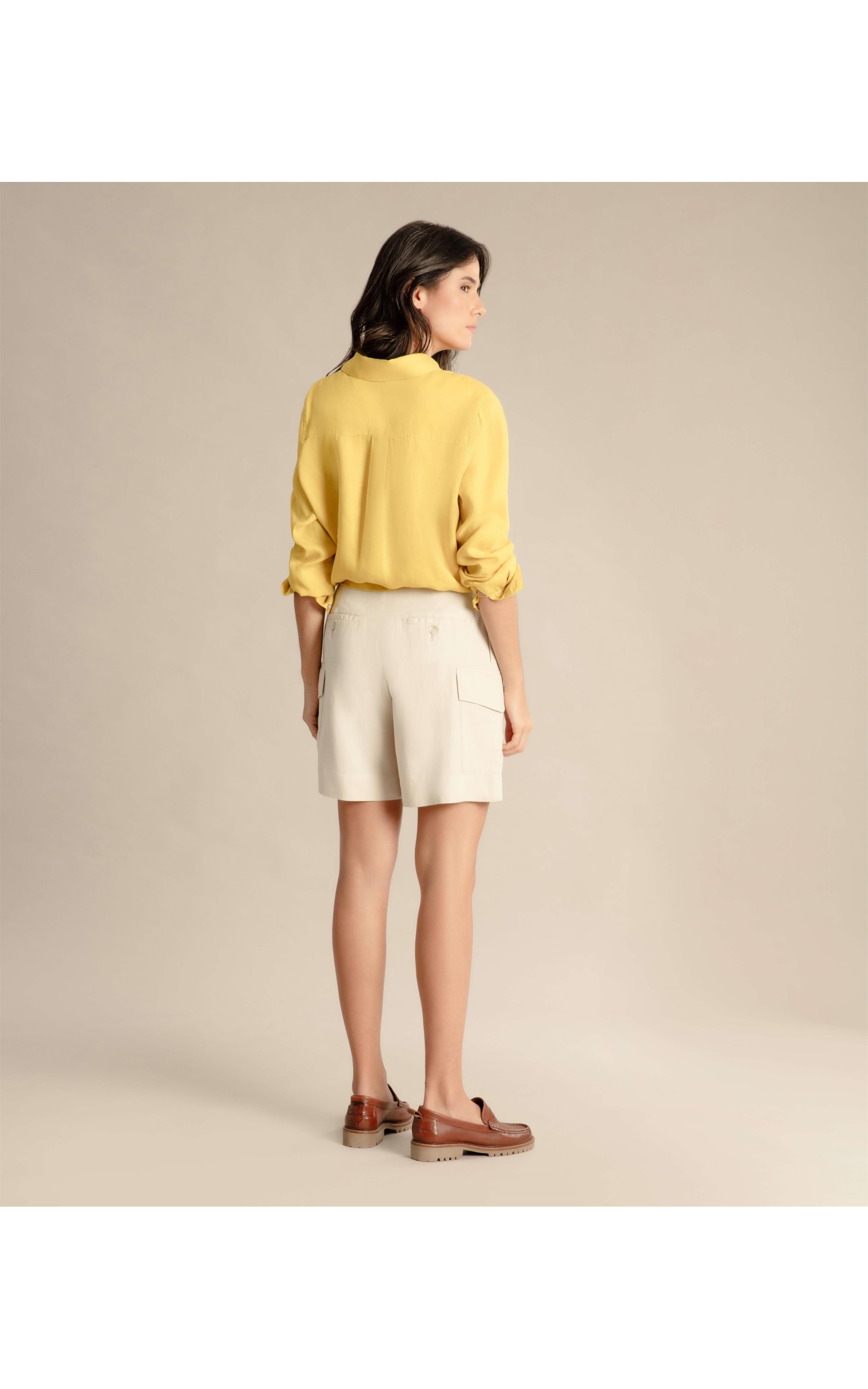 Short Linho  Dorian Camel