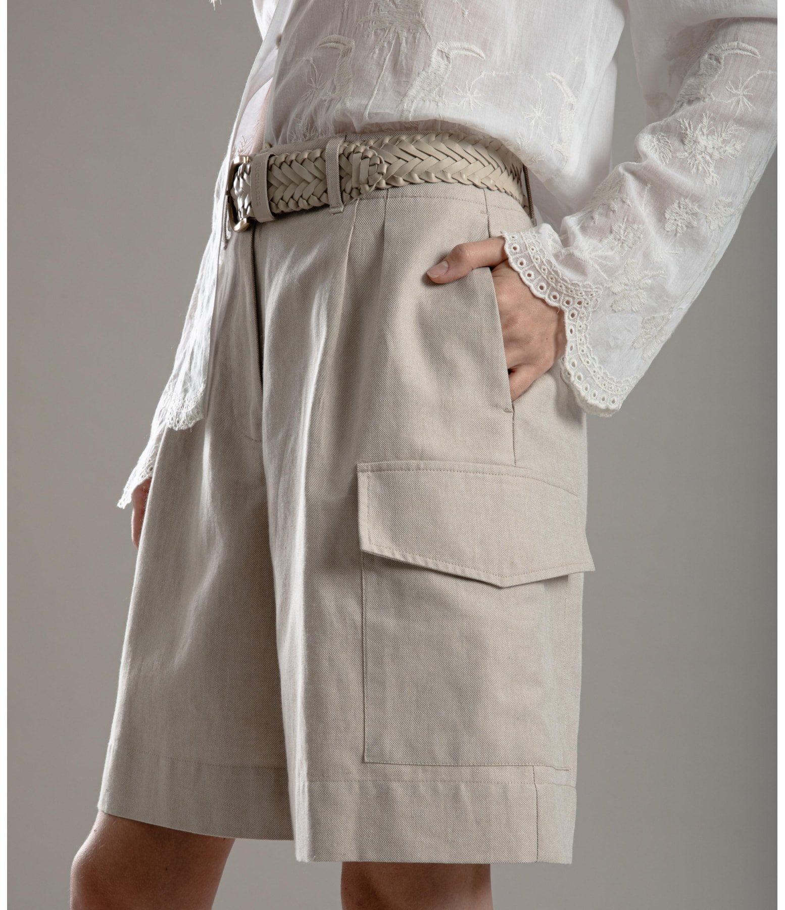 Short Linho  Dorian Natural