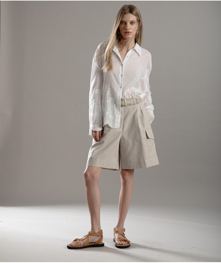 Short Linho  Dorian Natural