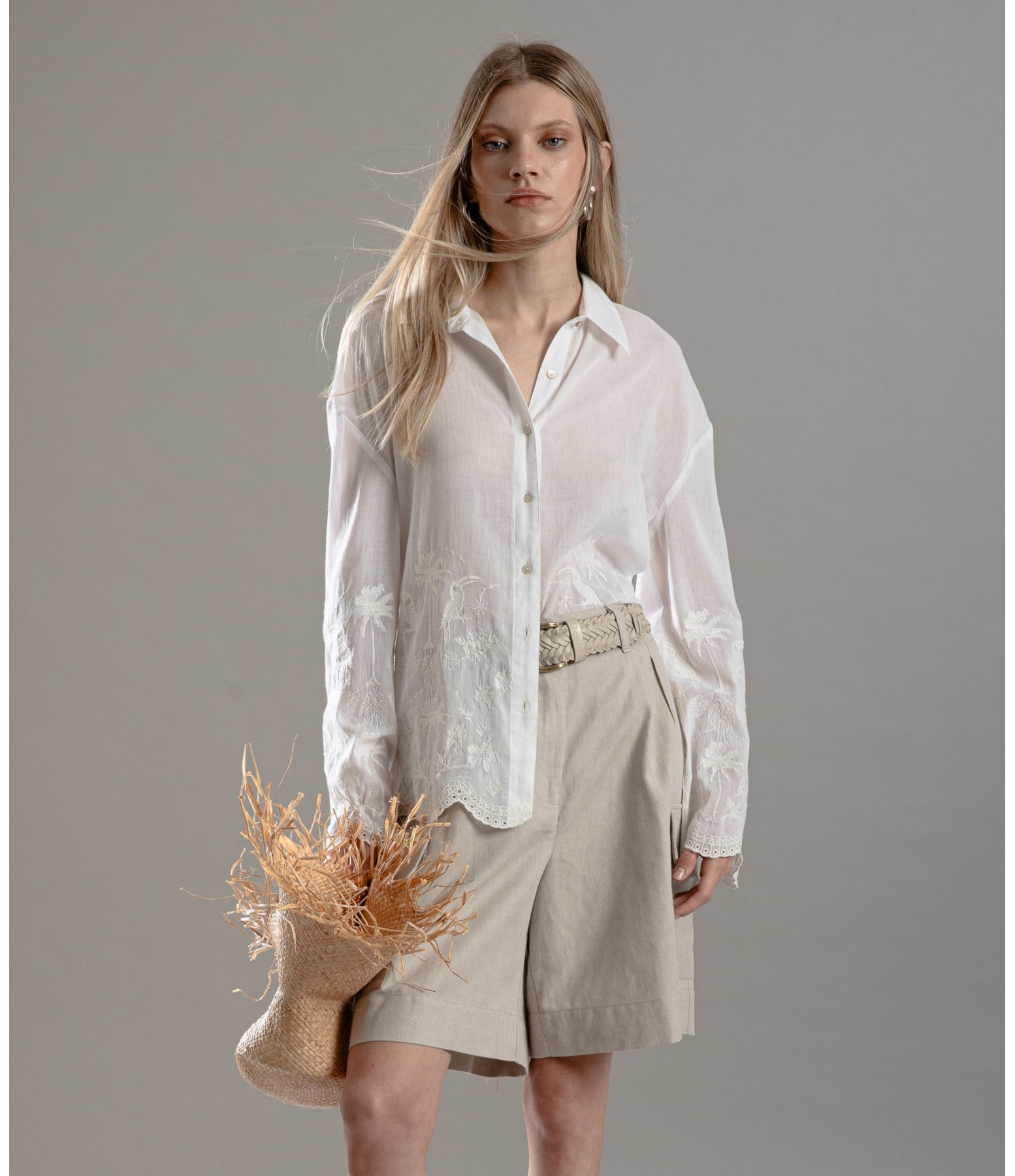 Short Linho  Dorian Natural