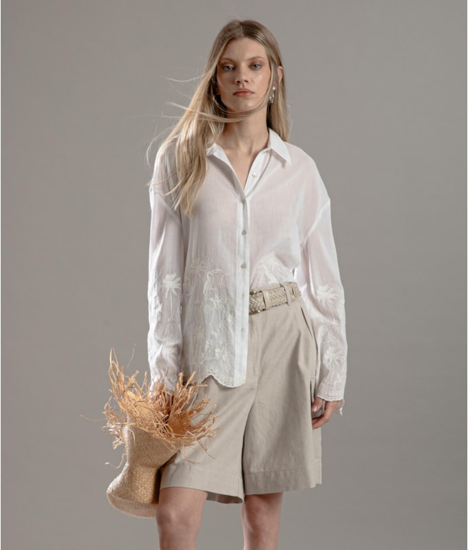 Short Linho  Dorian Natural