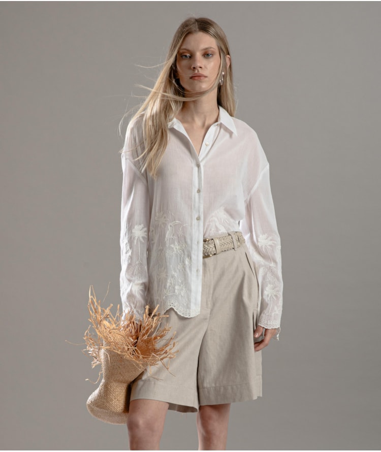 Short Linho  Dorian Natural