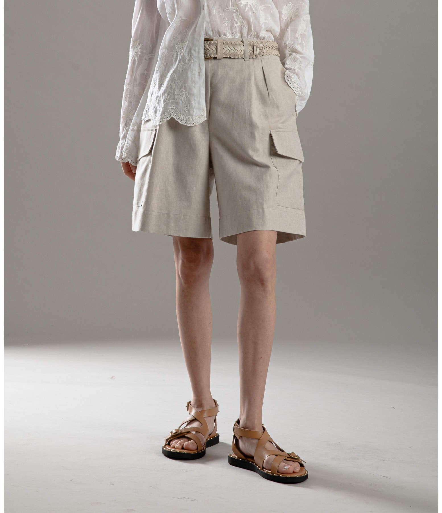 Short Linho  Dorian Natural