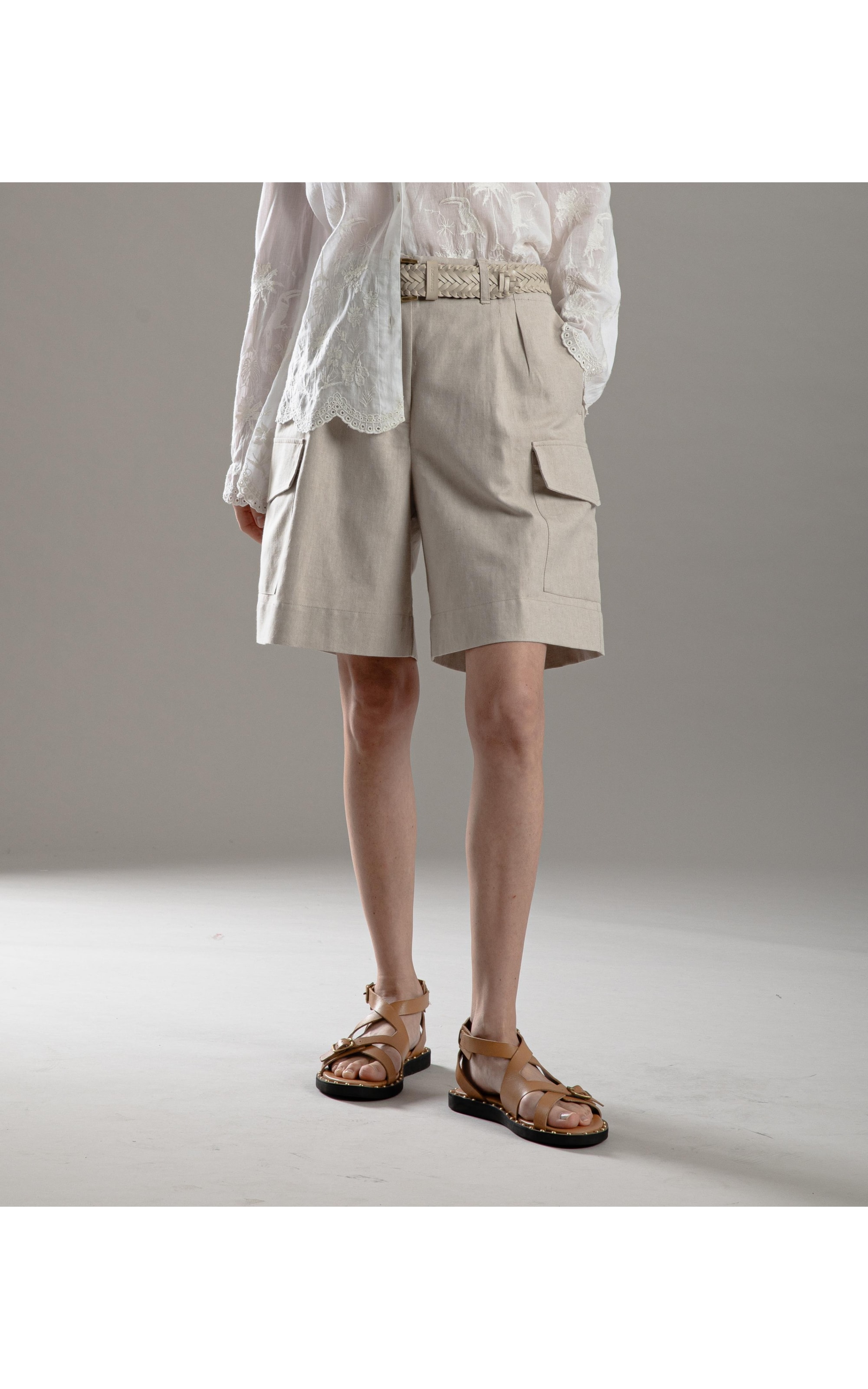 Short Linho  Dorian Natural