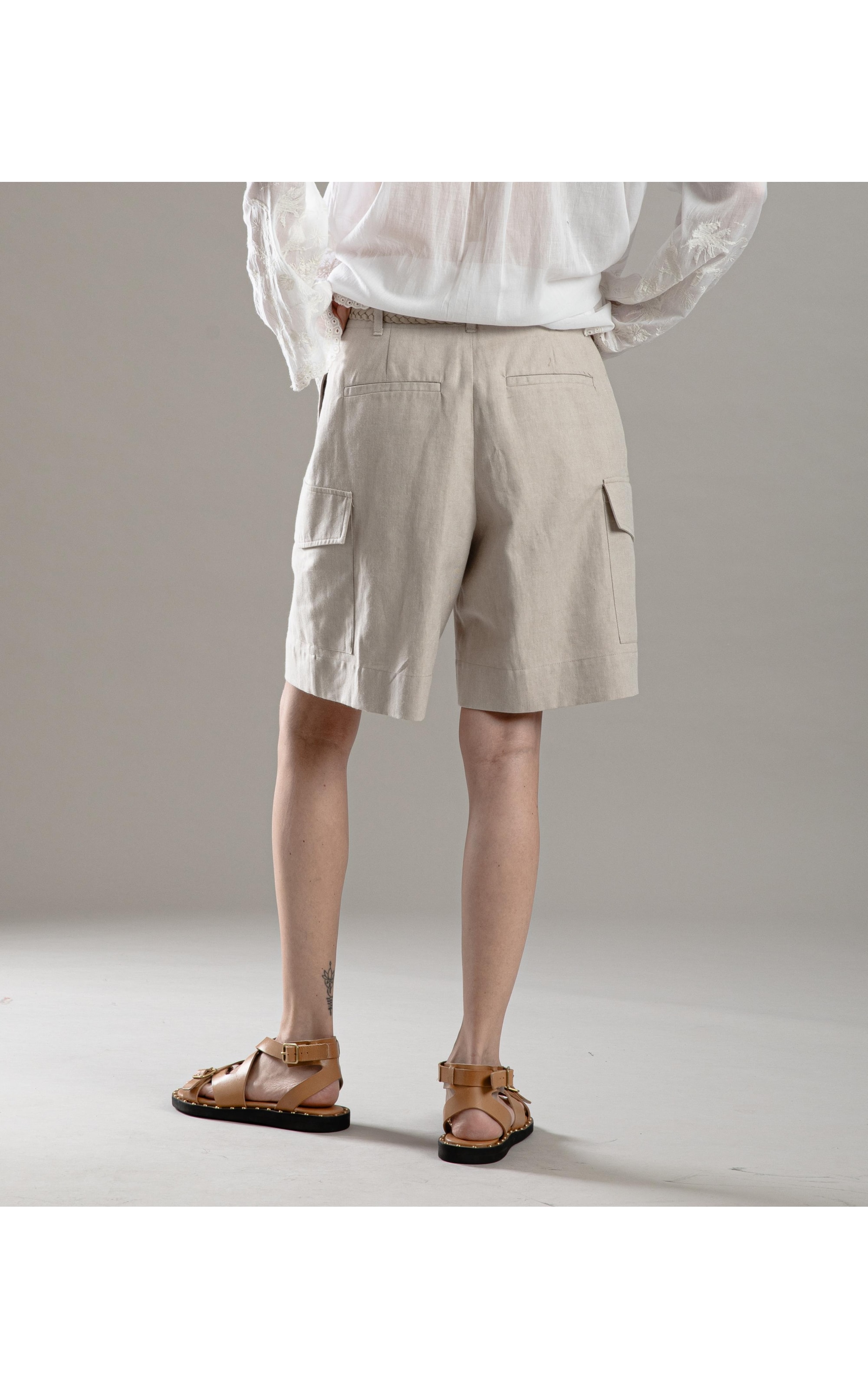 Short Linho  Dorian Natural