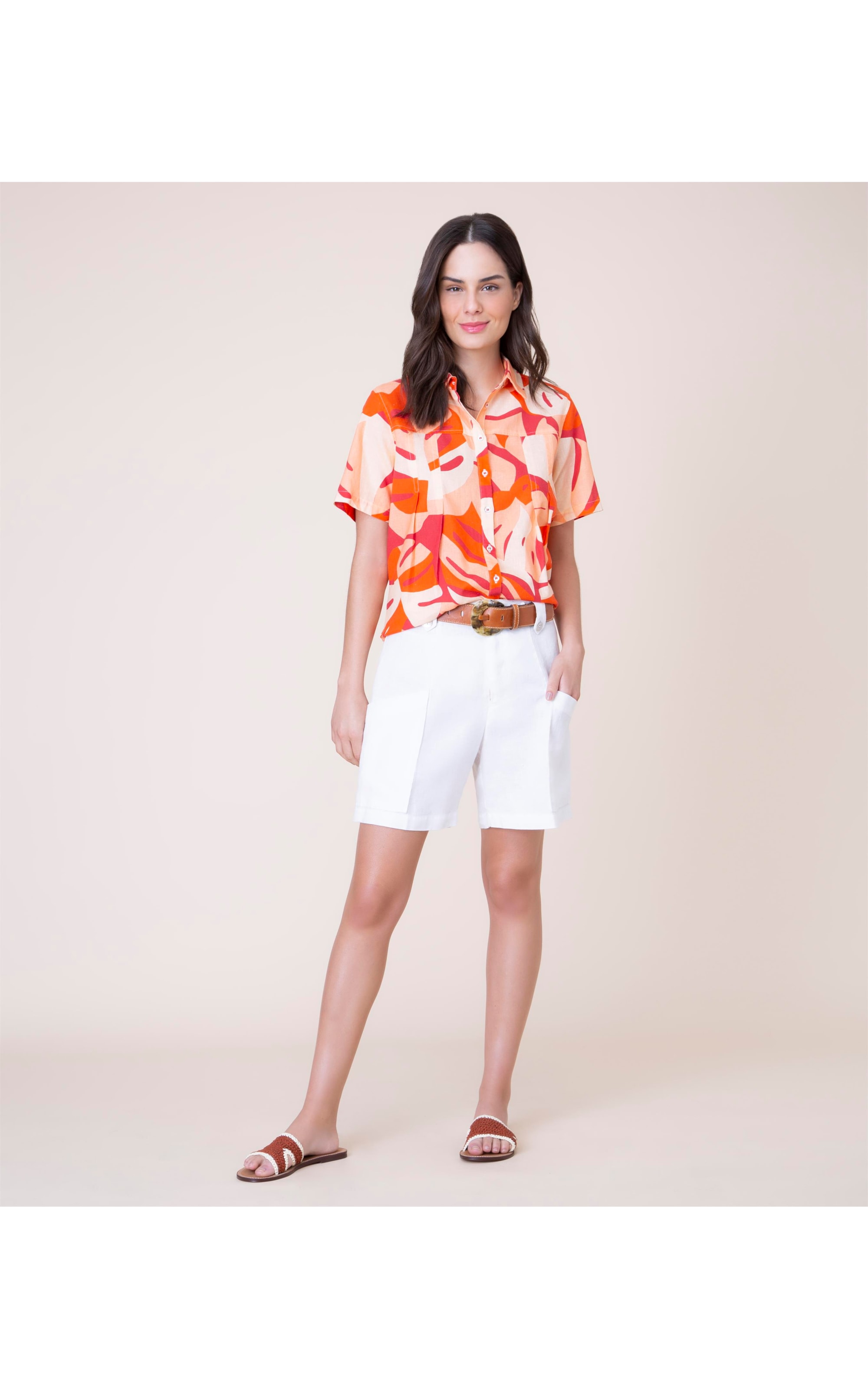Short Linho  Emma Sunny Off White