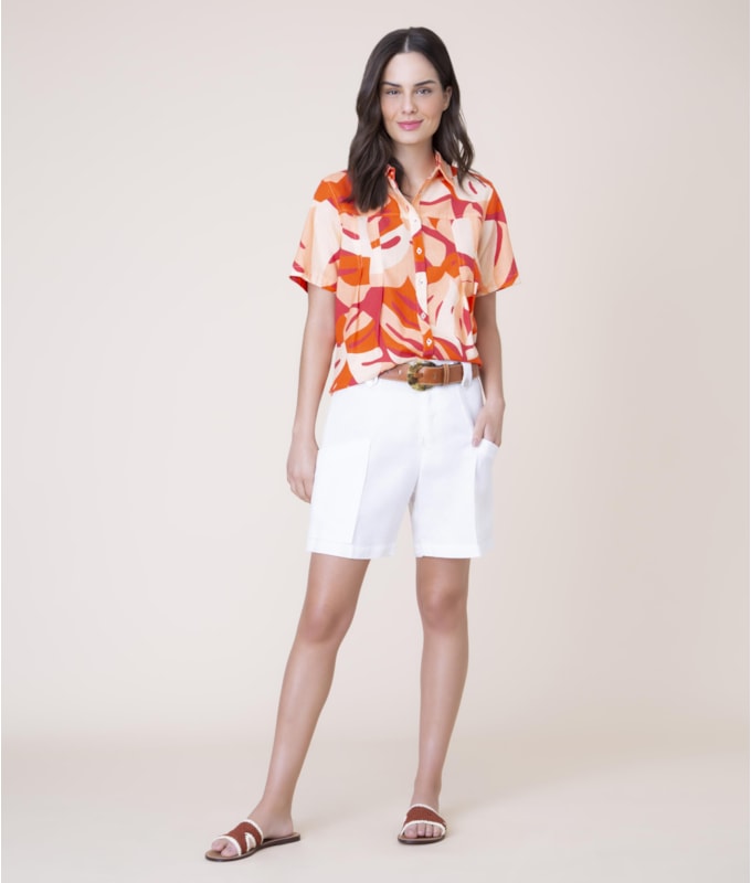 Short Linho  Emma Sunny Off White