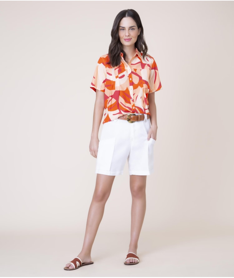 Short Linho  Emma Sunny Off White