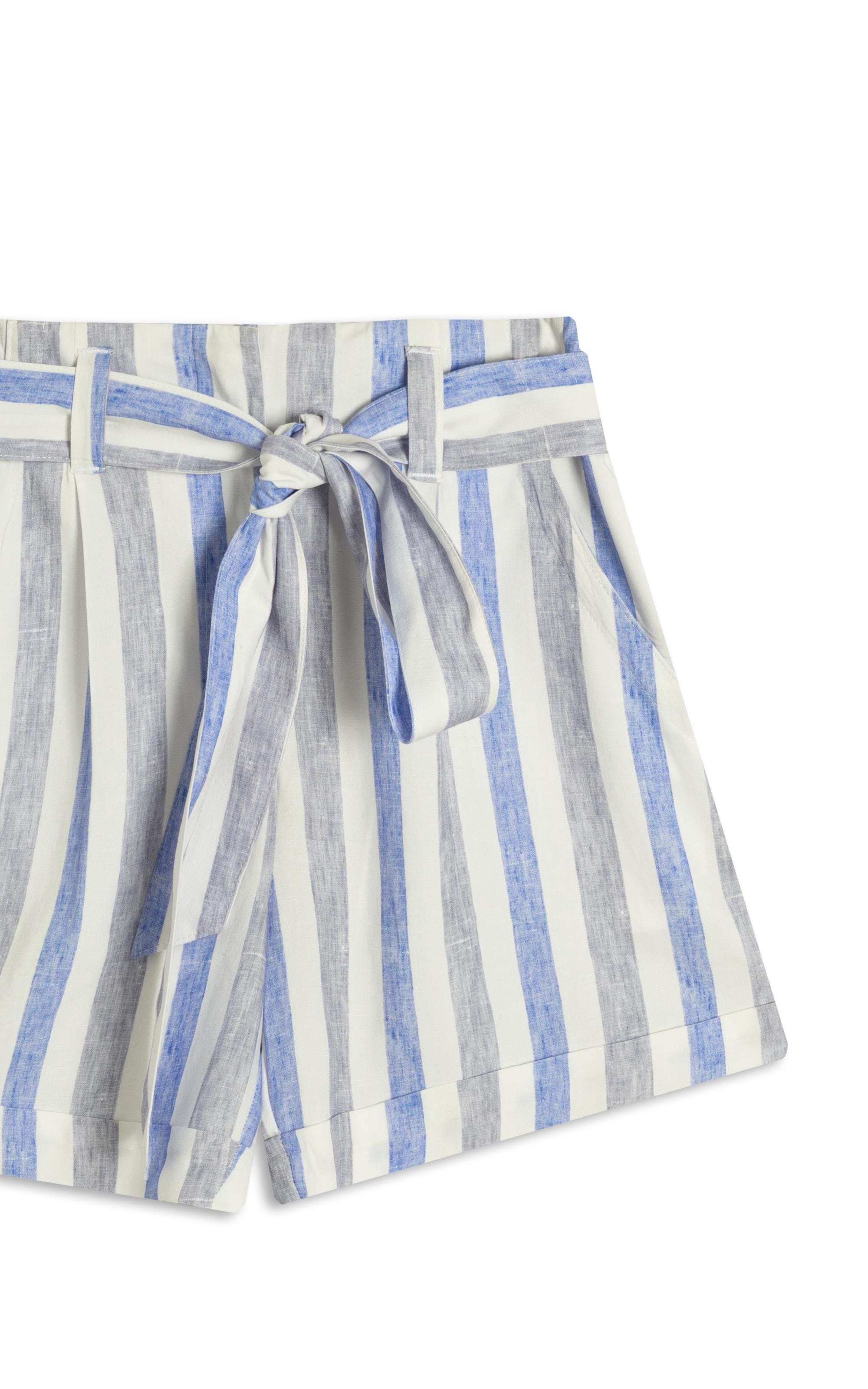 Short Linho  Latuca Stripes Lilas