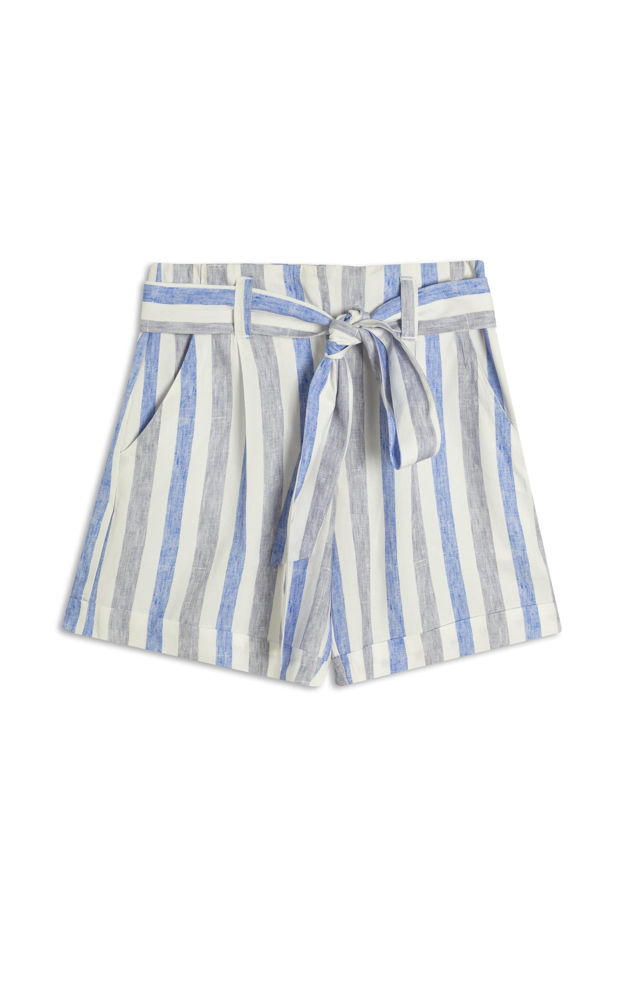 Short Linho  Latuca Stripes Lilas