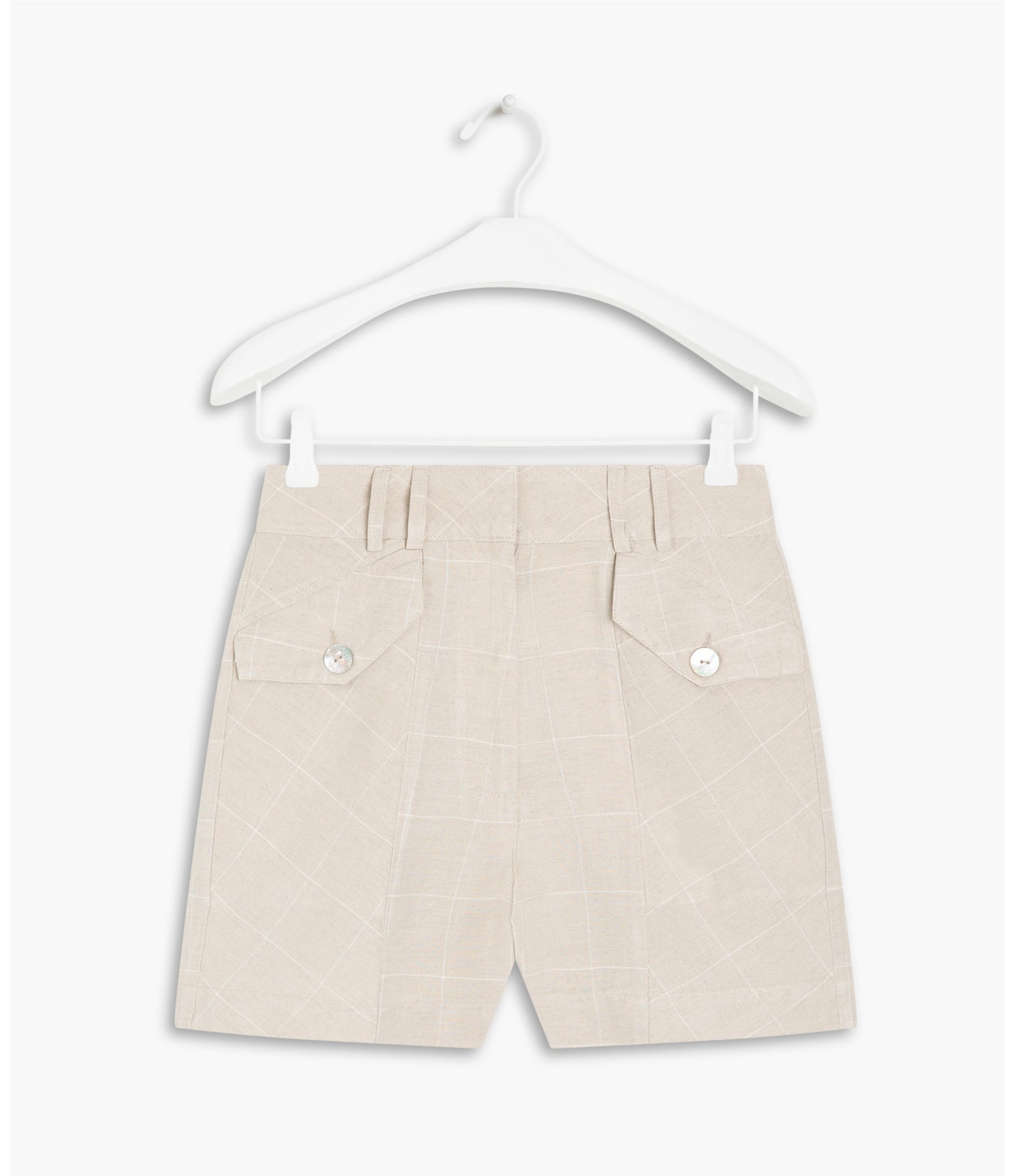 Short Linho  Malta Checks Natural