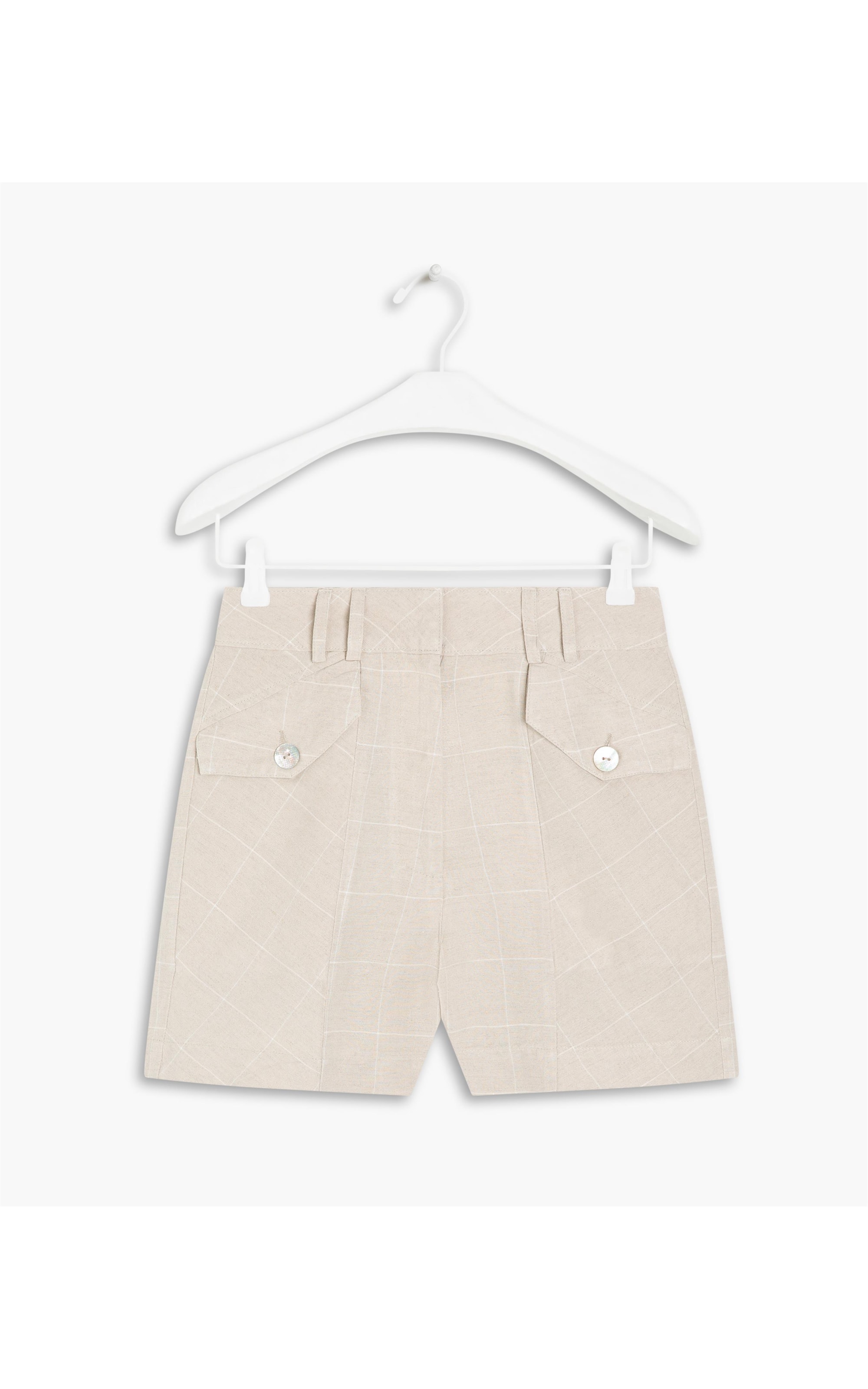Short Linho  Malta Checks Natural