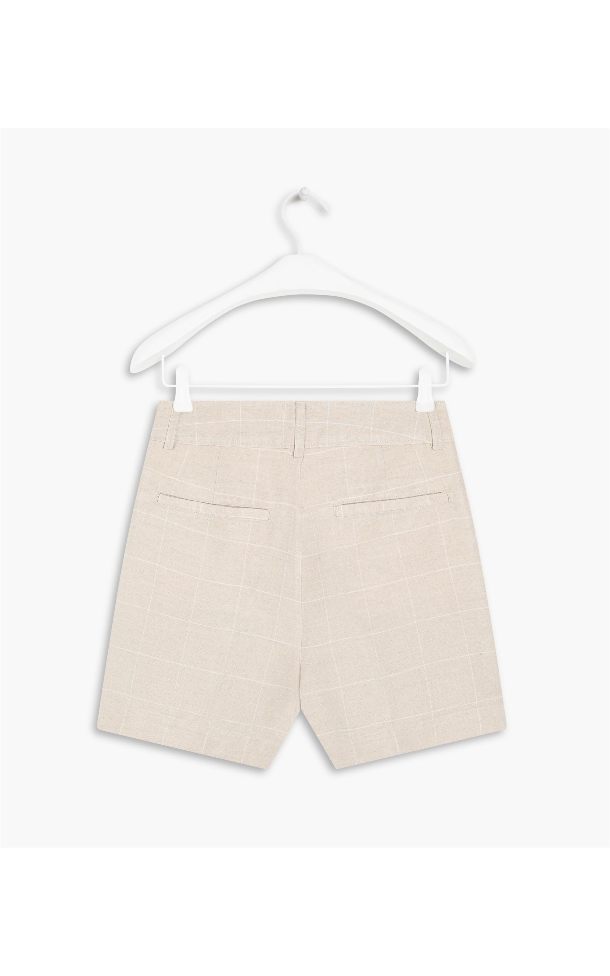 Short Linho  Malta Checks Natural
