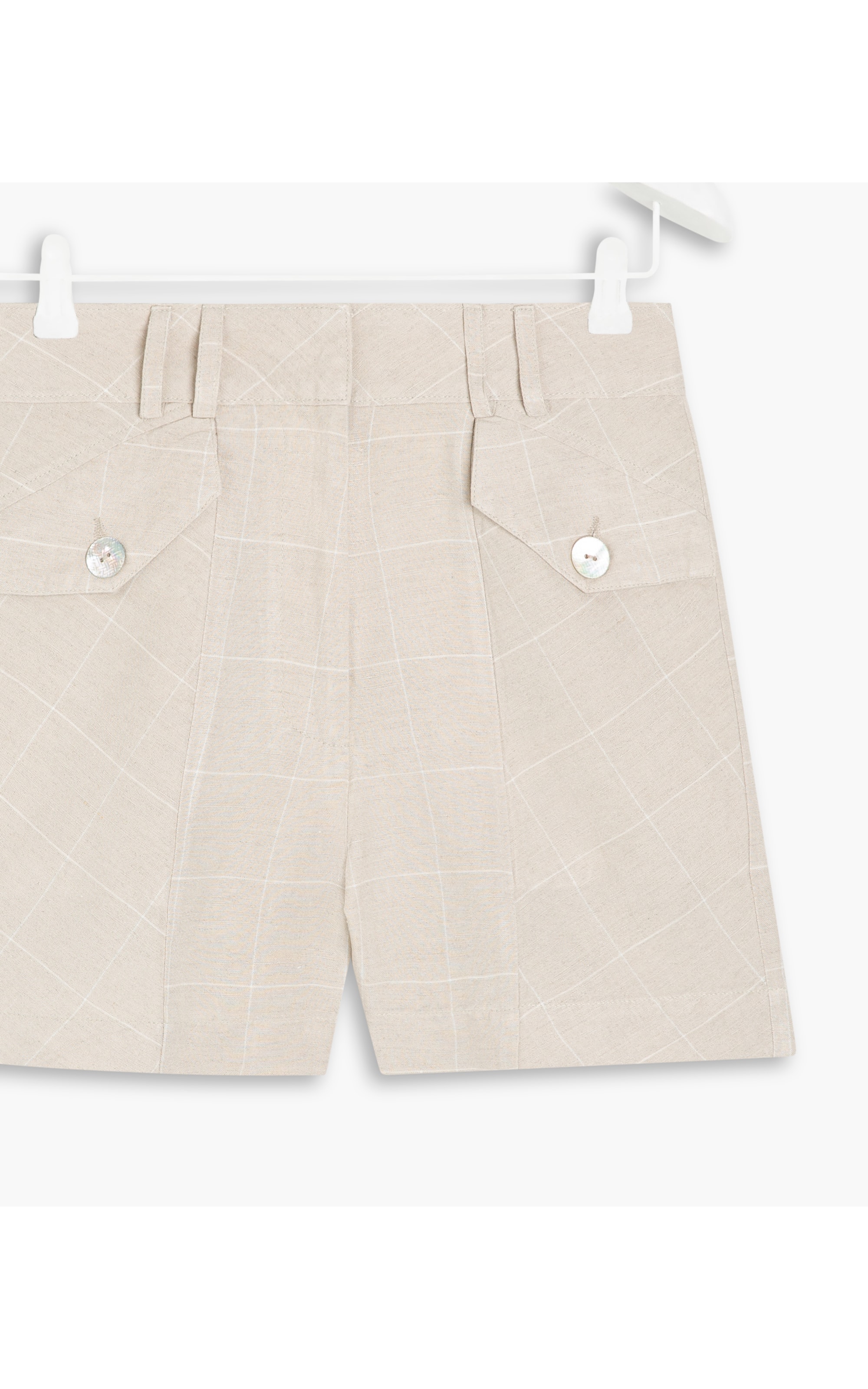 Short Linho  Malta Checks Natural