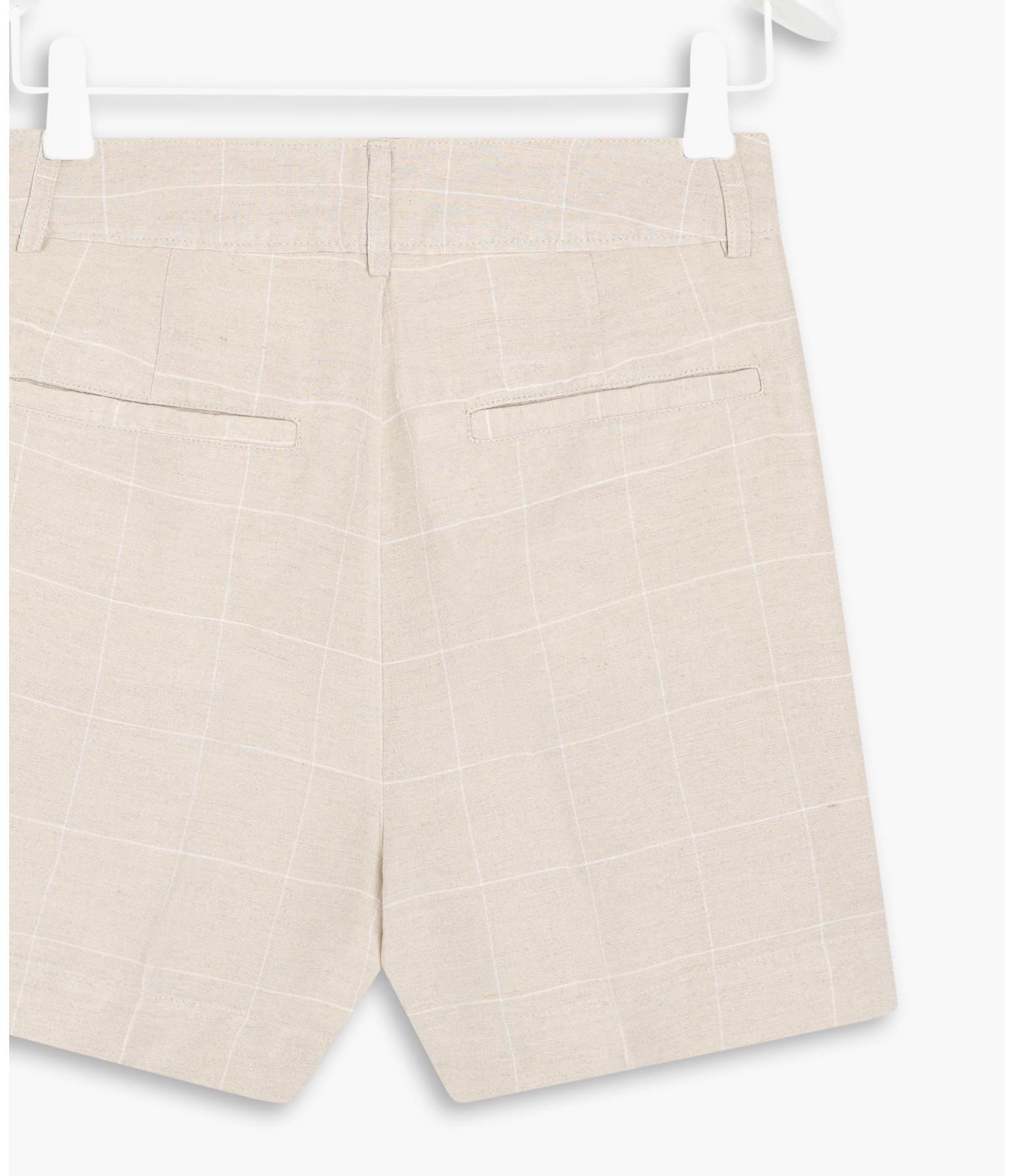 Short Linho  Malta Checks Natural