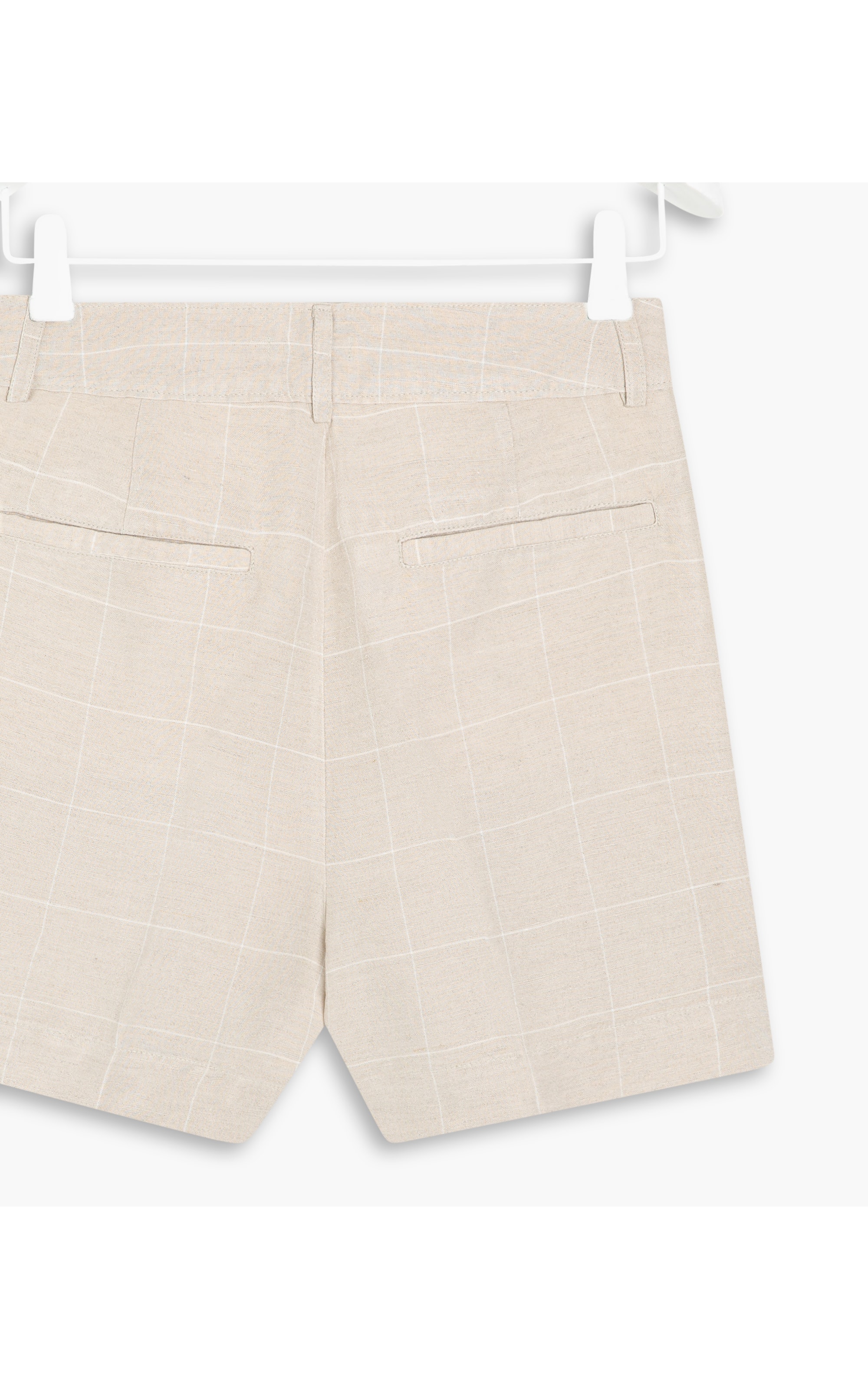 Short Linho  Malta Checks Natural