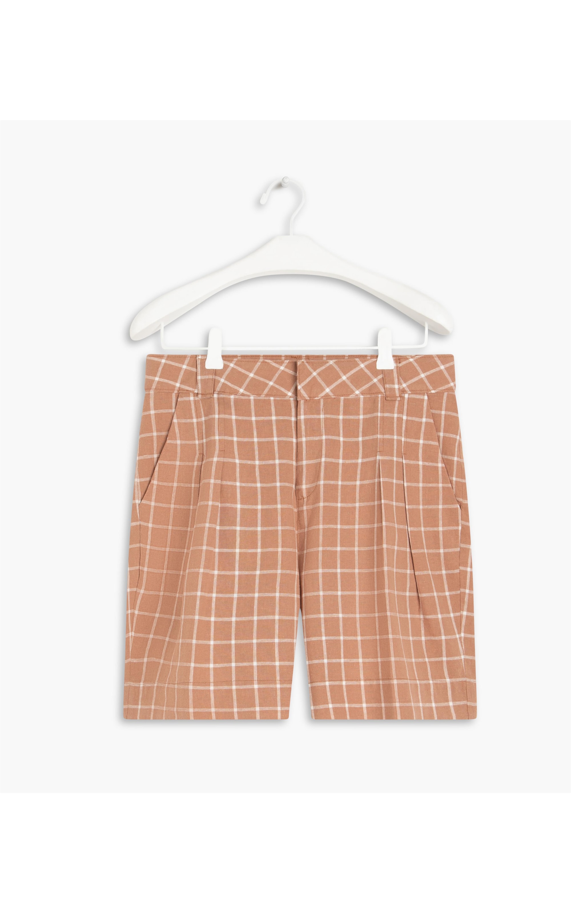  Short Linho  Mauna Checks  Bl Camel