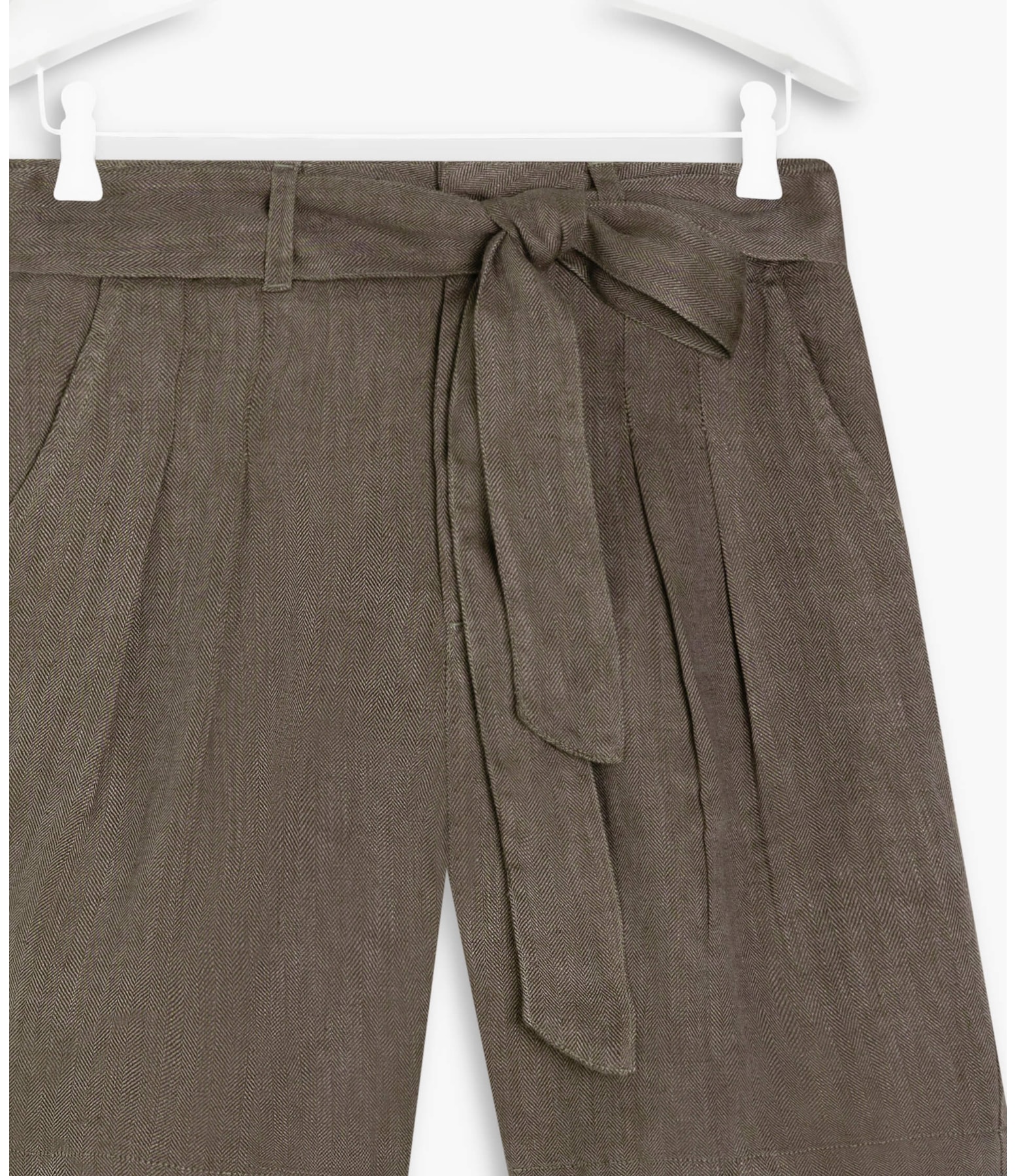 Short Linho  Mauna Fishbone Marrom