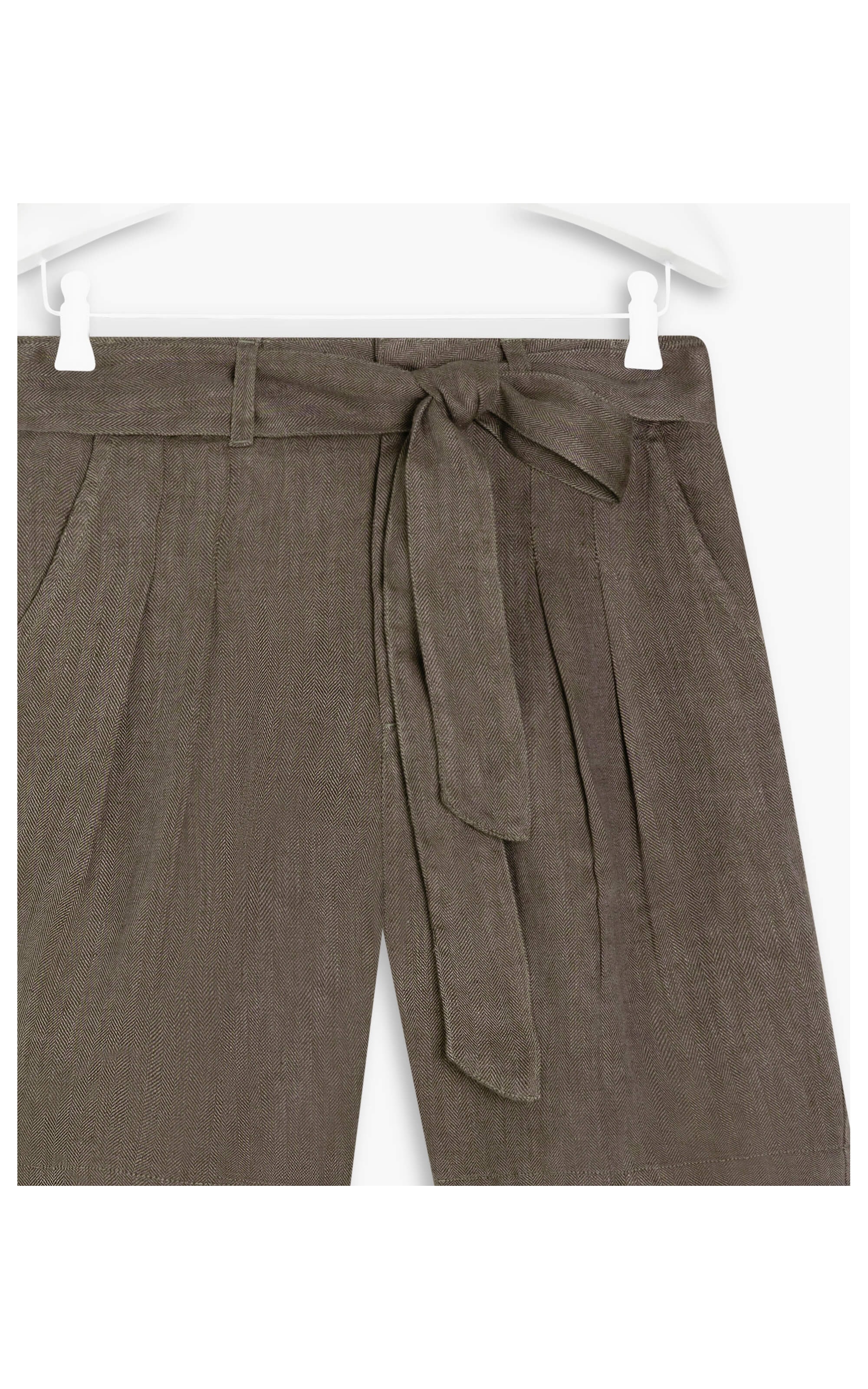 Short Linho  Mauna Fishbone Marrom