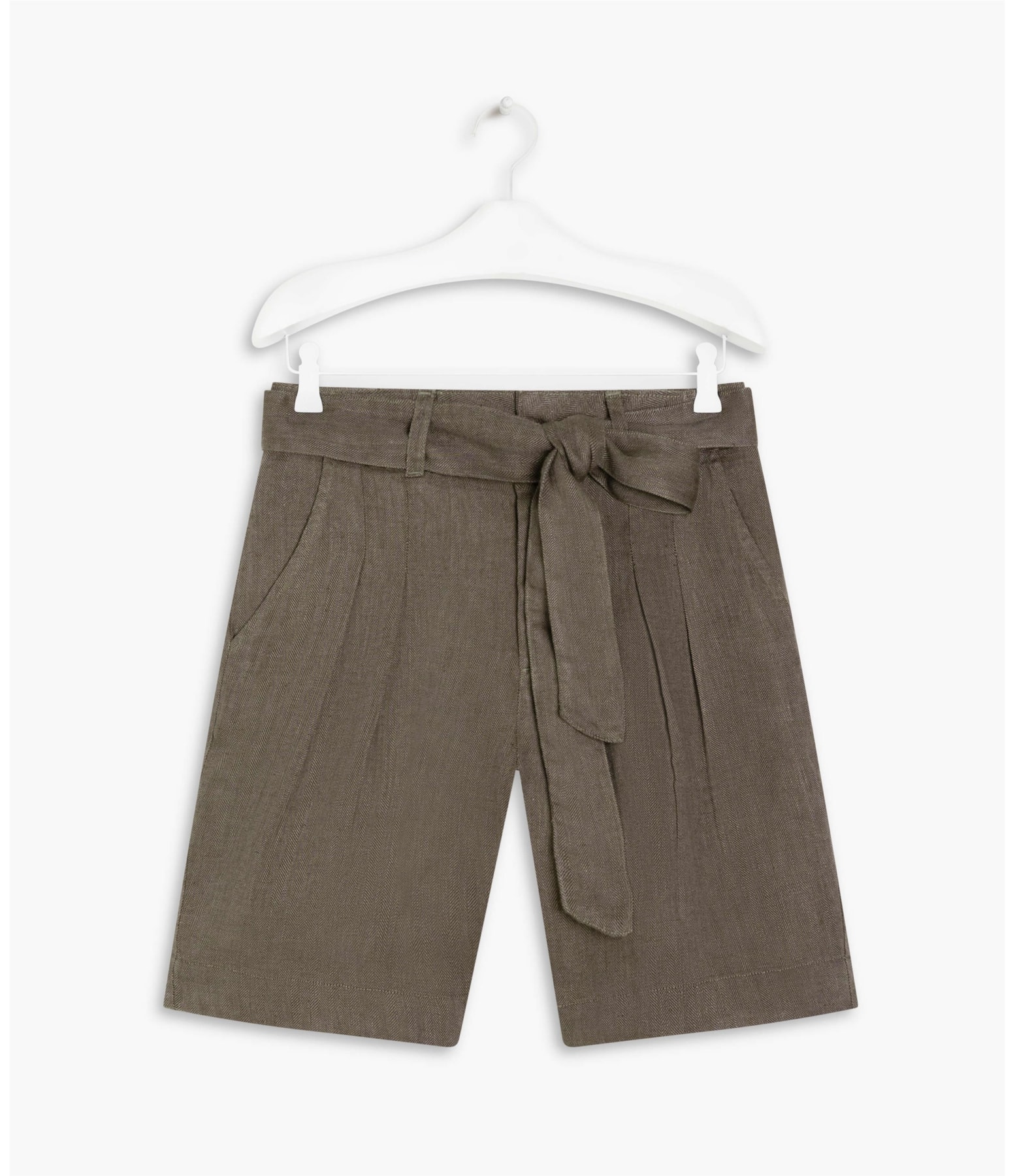 Short Linho  Mauna Fishbone Marrom