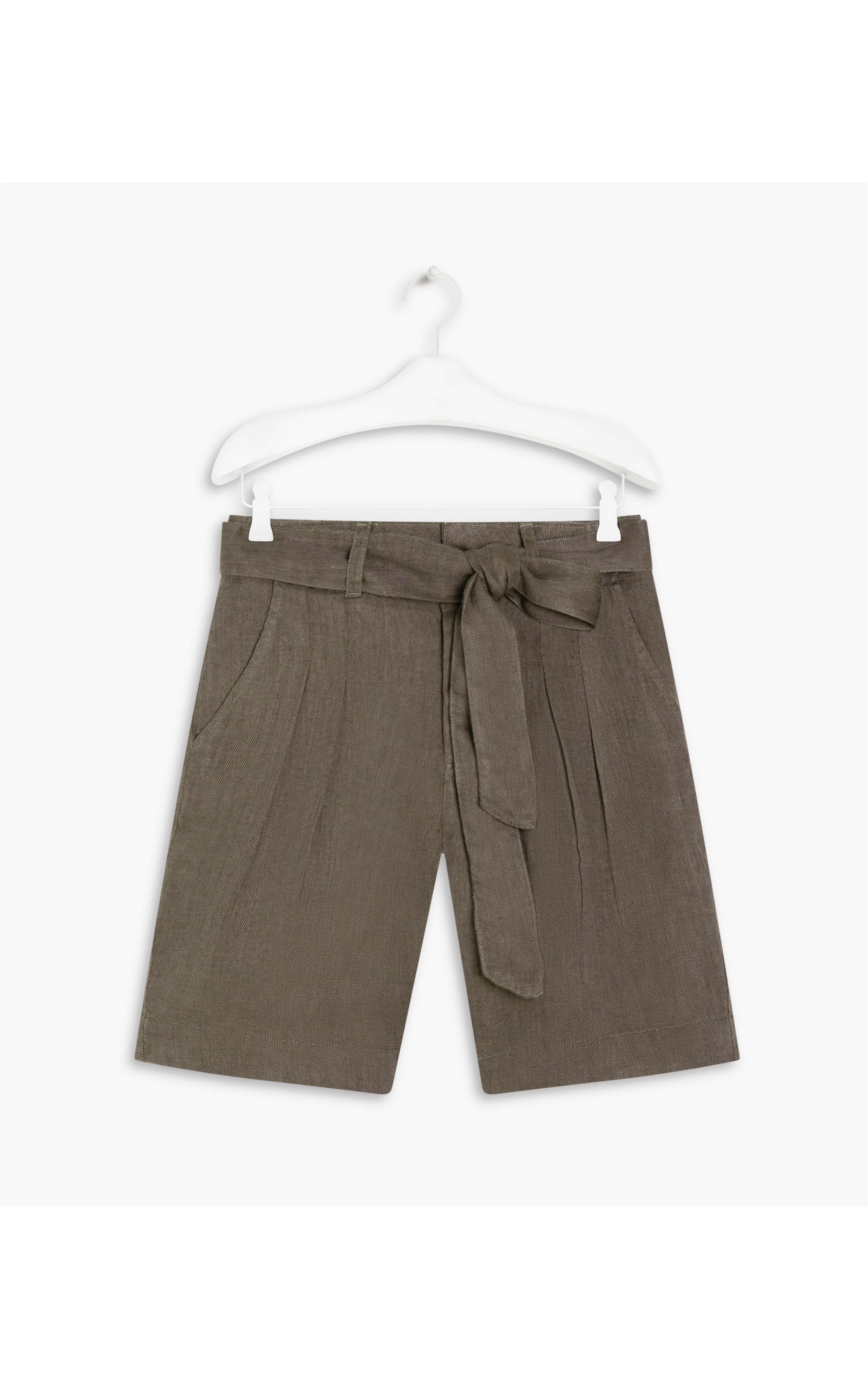 Short Linho  Mauna Fishbone Marrom