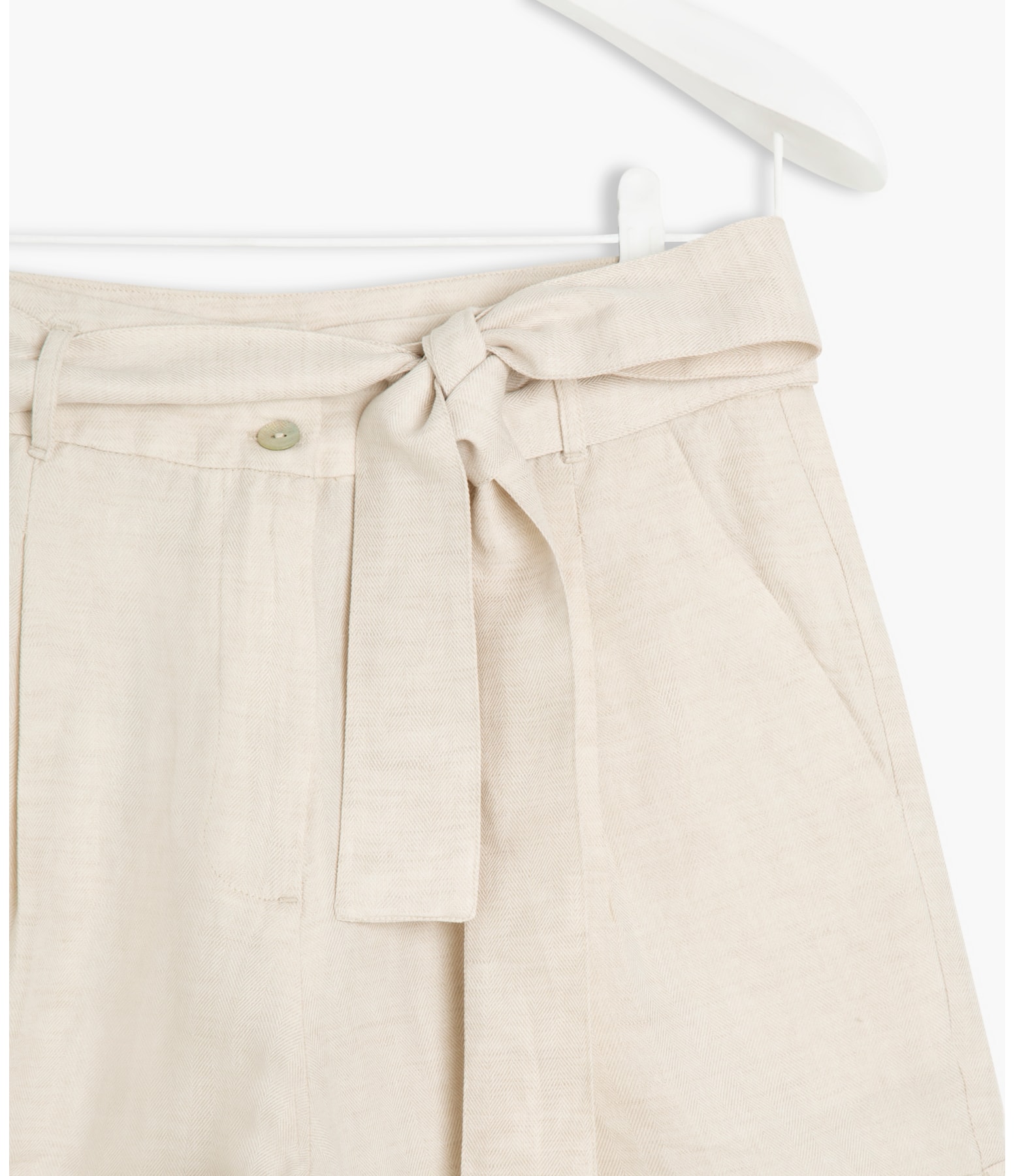 Short Linho  New Gael Fishbone Areia