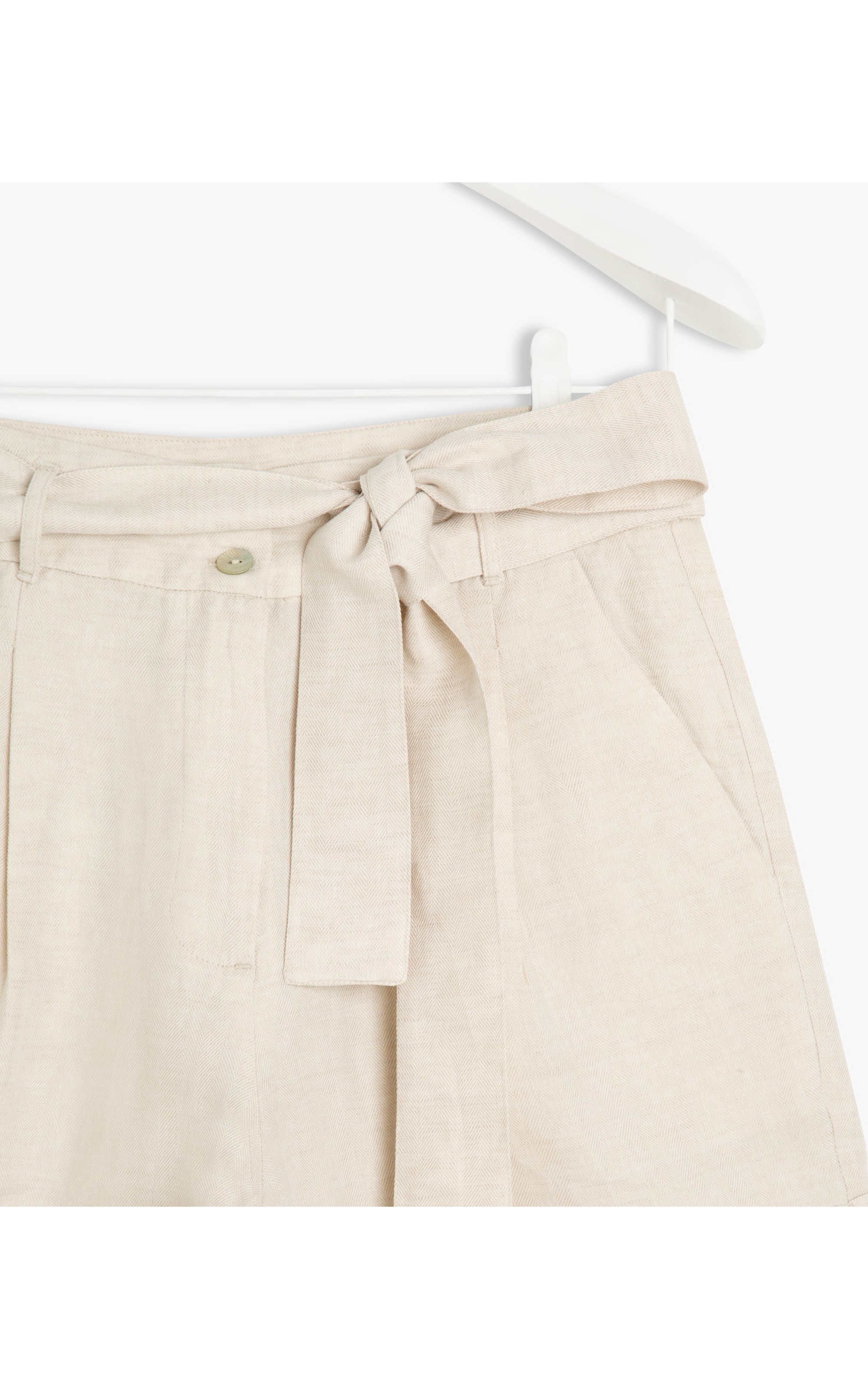 Short Linho  New Gael Fishbone Areia