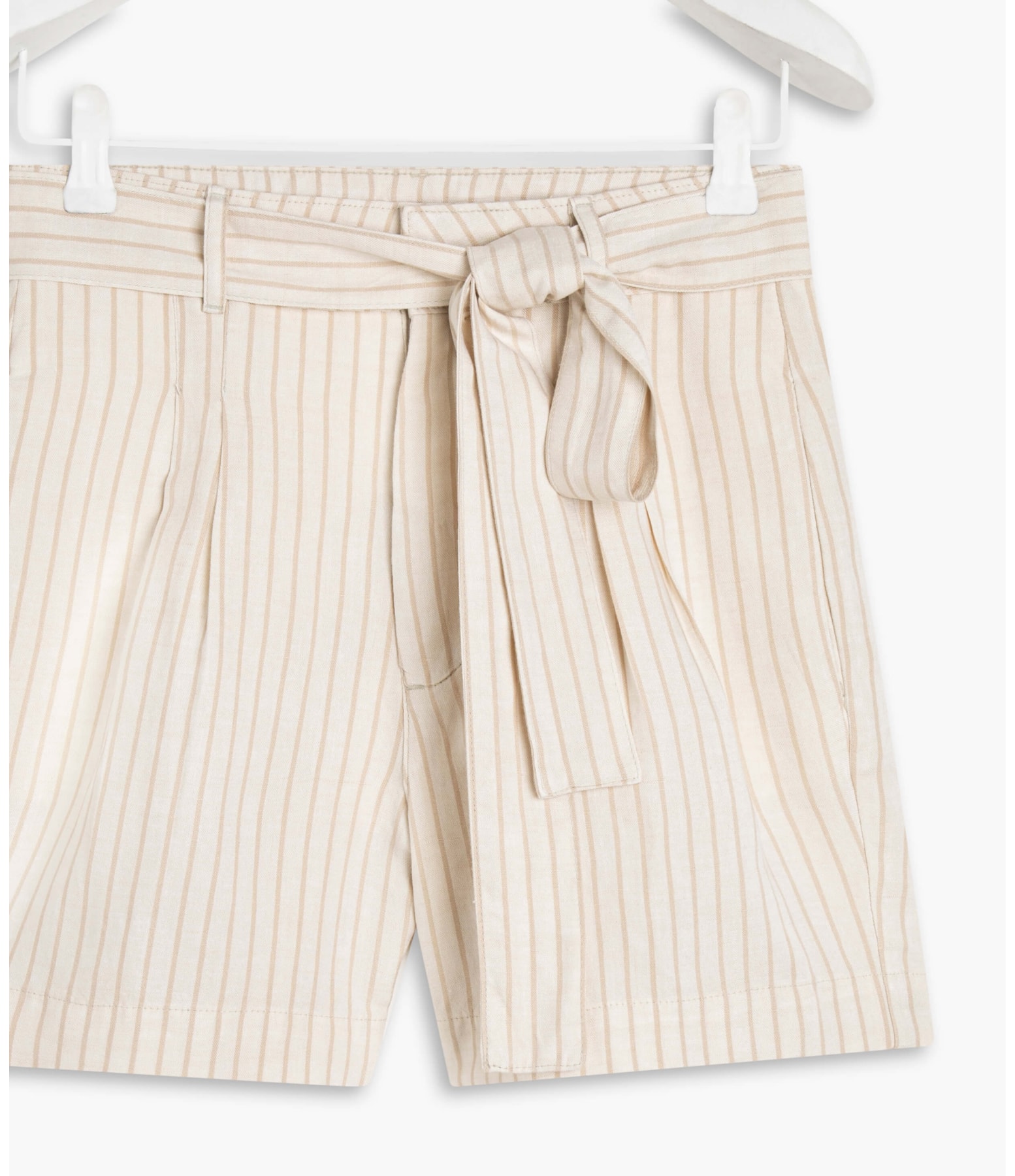Short Linho  Puebla Stripe Marrom