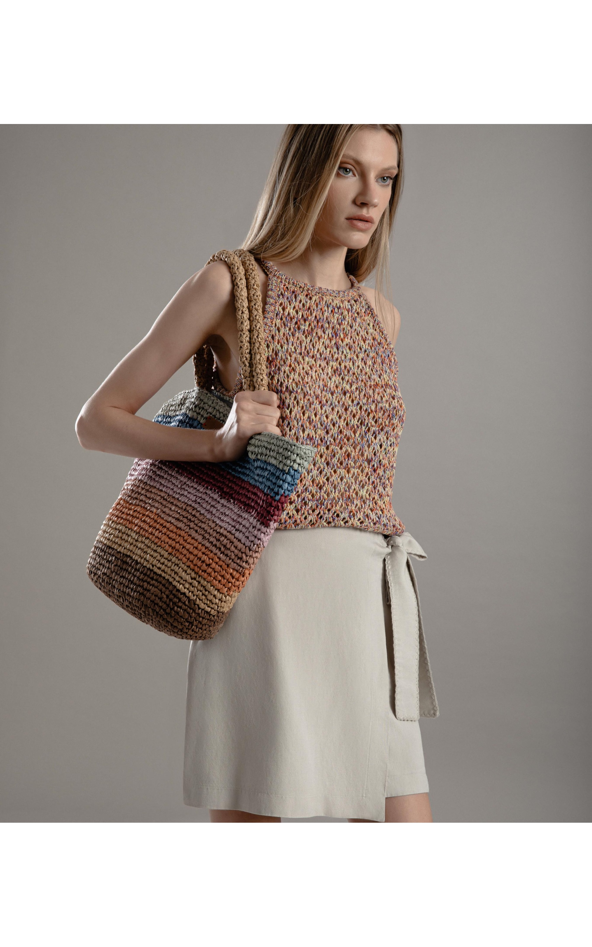 Short Linho Saia Linho  Kiara Areia