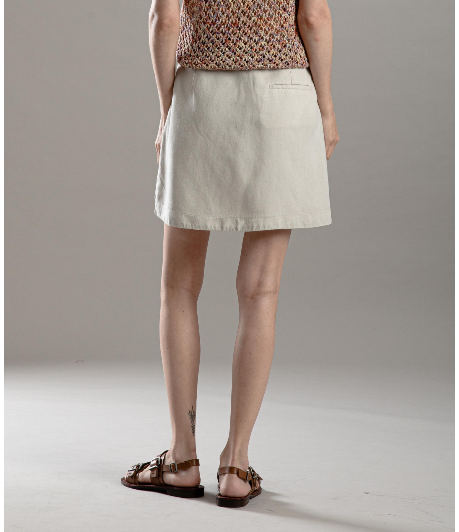 Short Linho Saia Linho  Kiara Areia