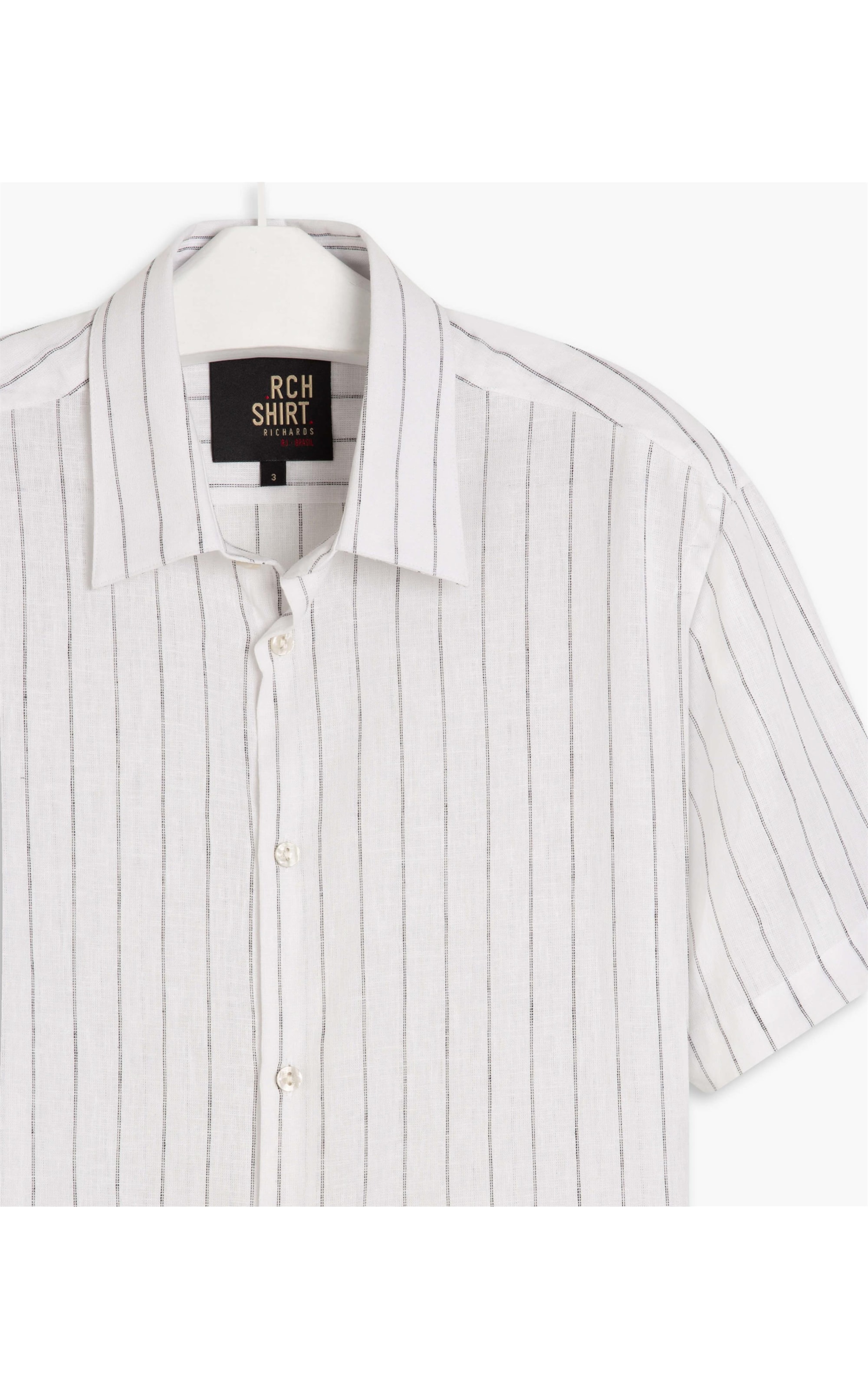 Short Linho Sleeve Erick Striped Shirt Azul Bic