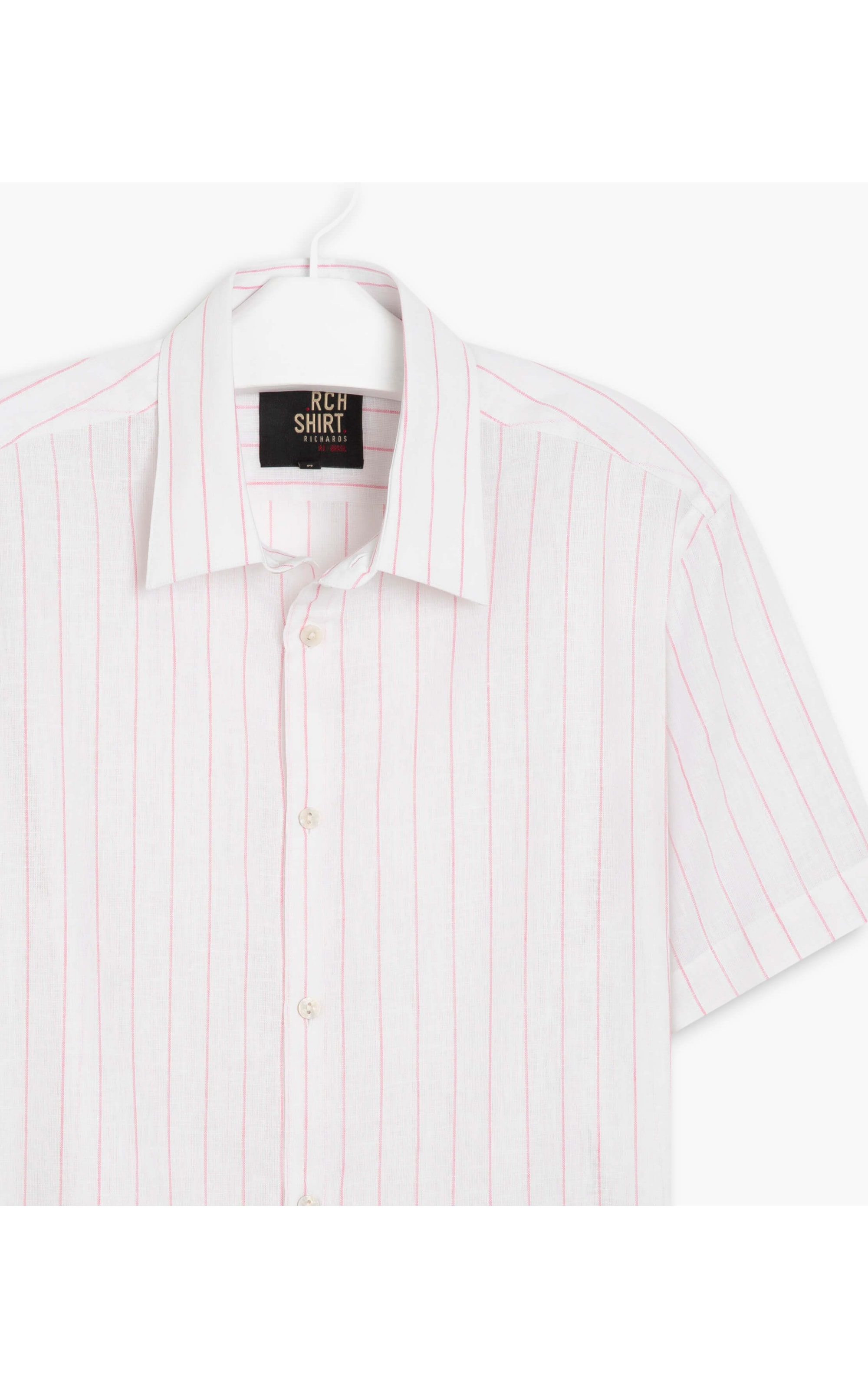 Short Linho Sleeve Yuri Striped Shirt Laranja