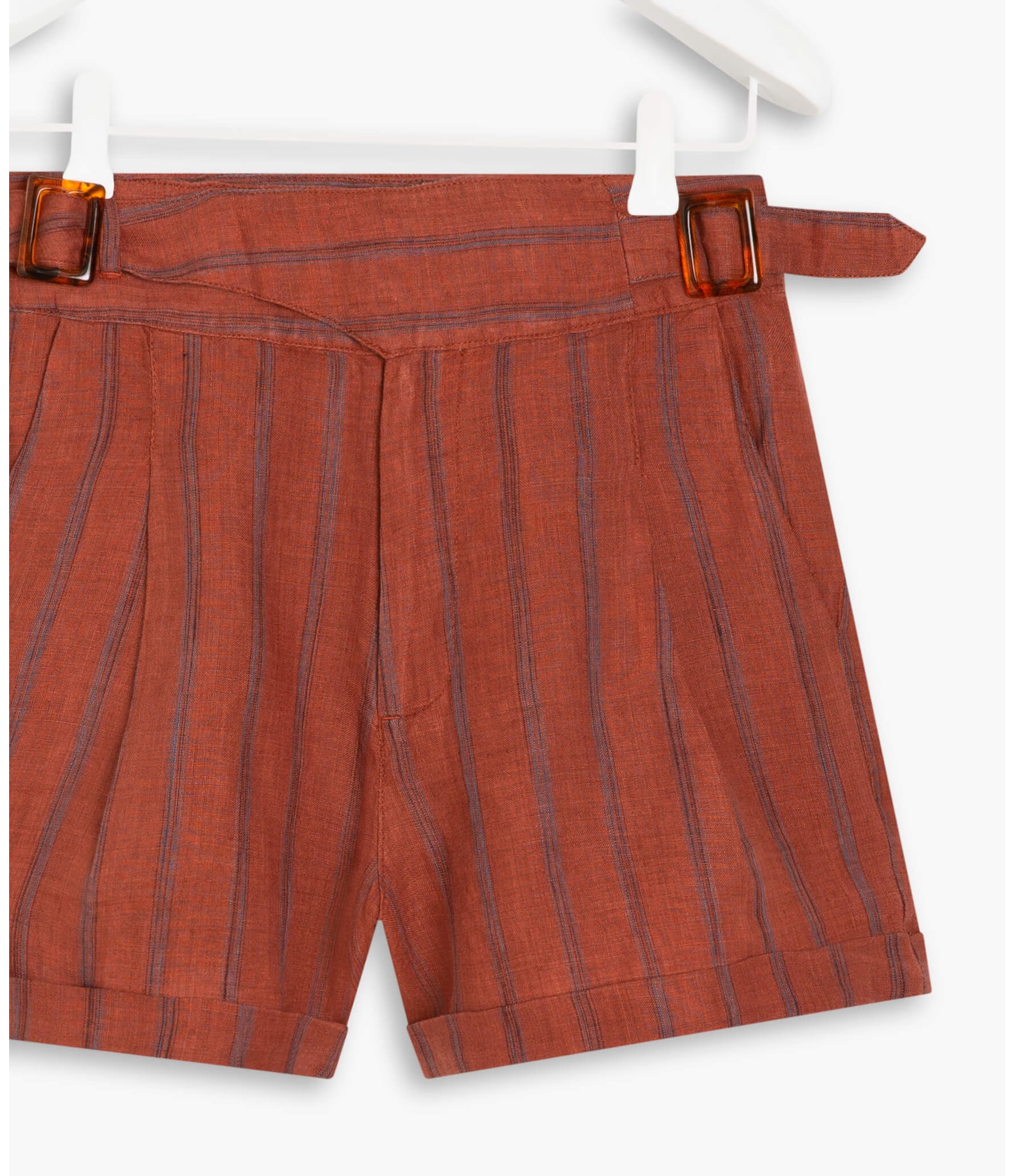 Short Linho  Sue Stripe Vinho