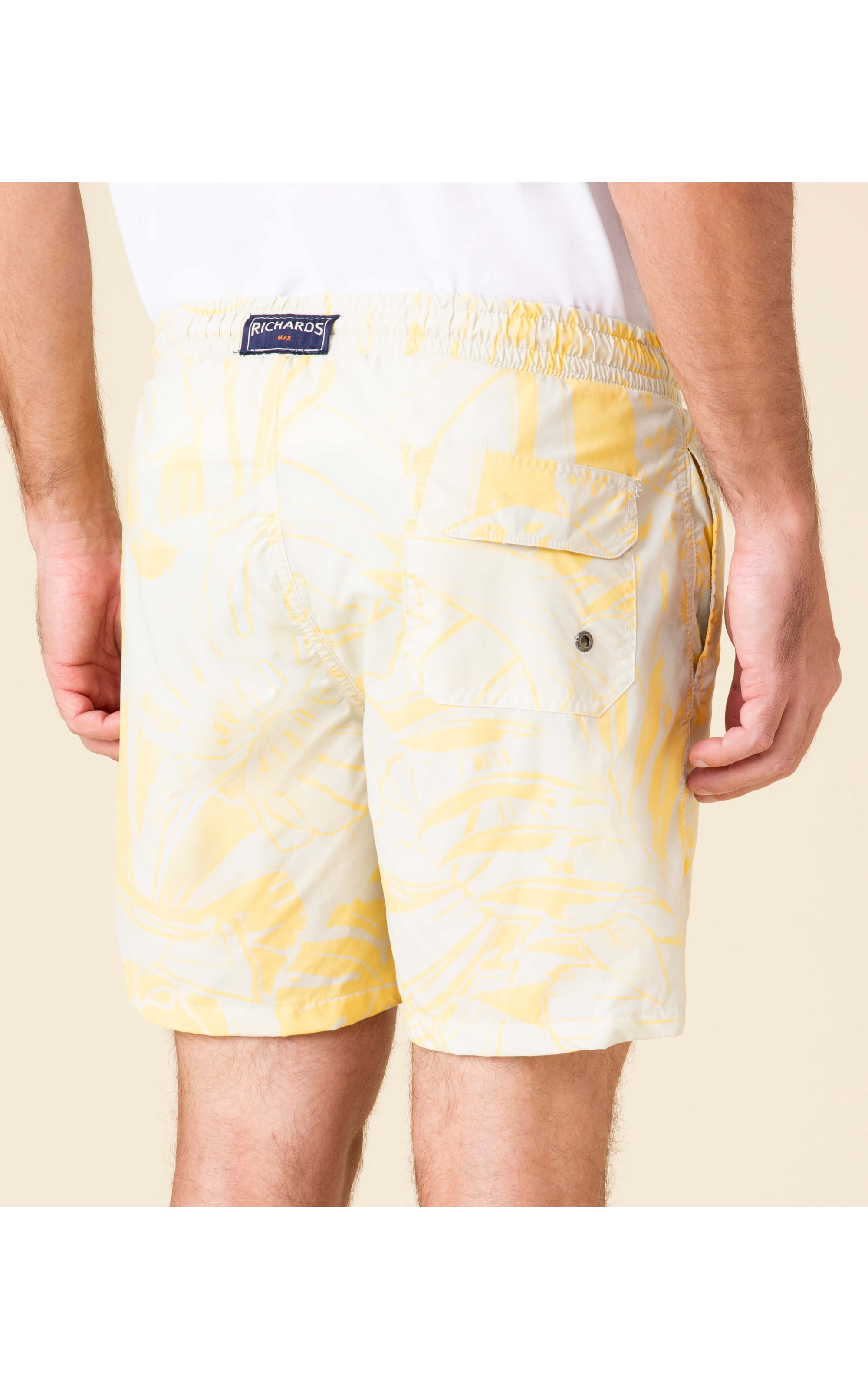 Short Praia Costela de Adao Amarelo