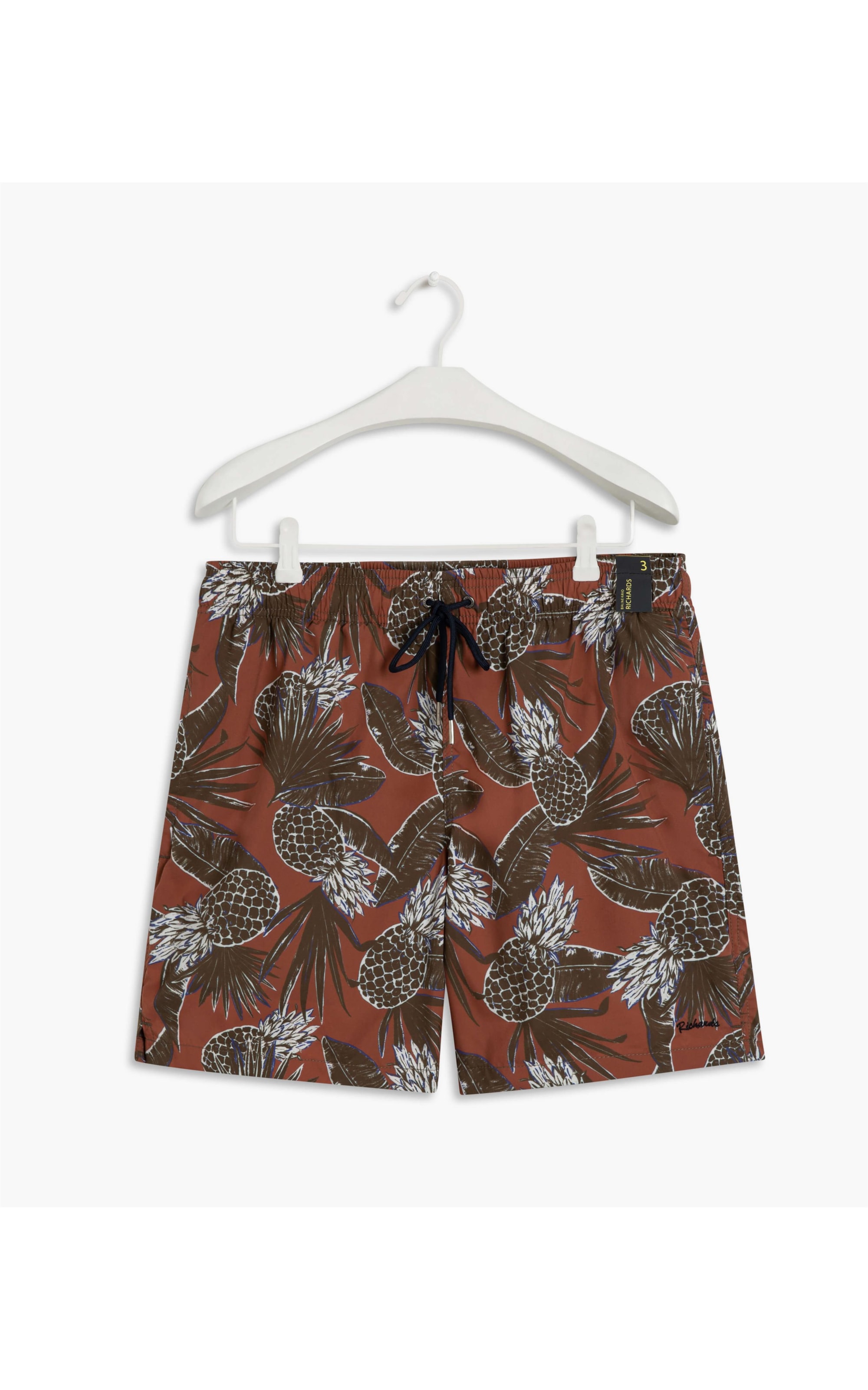 Short Praia Estampa Abacaxi Vermelho