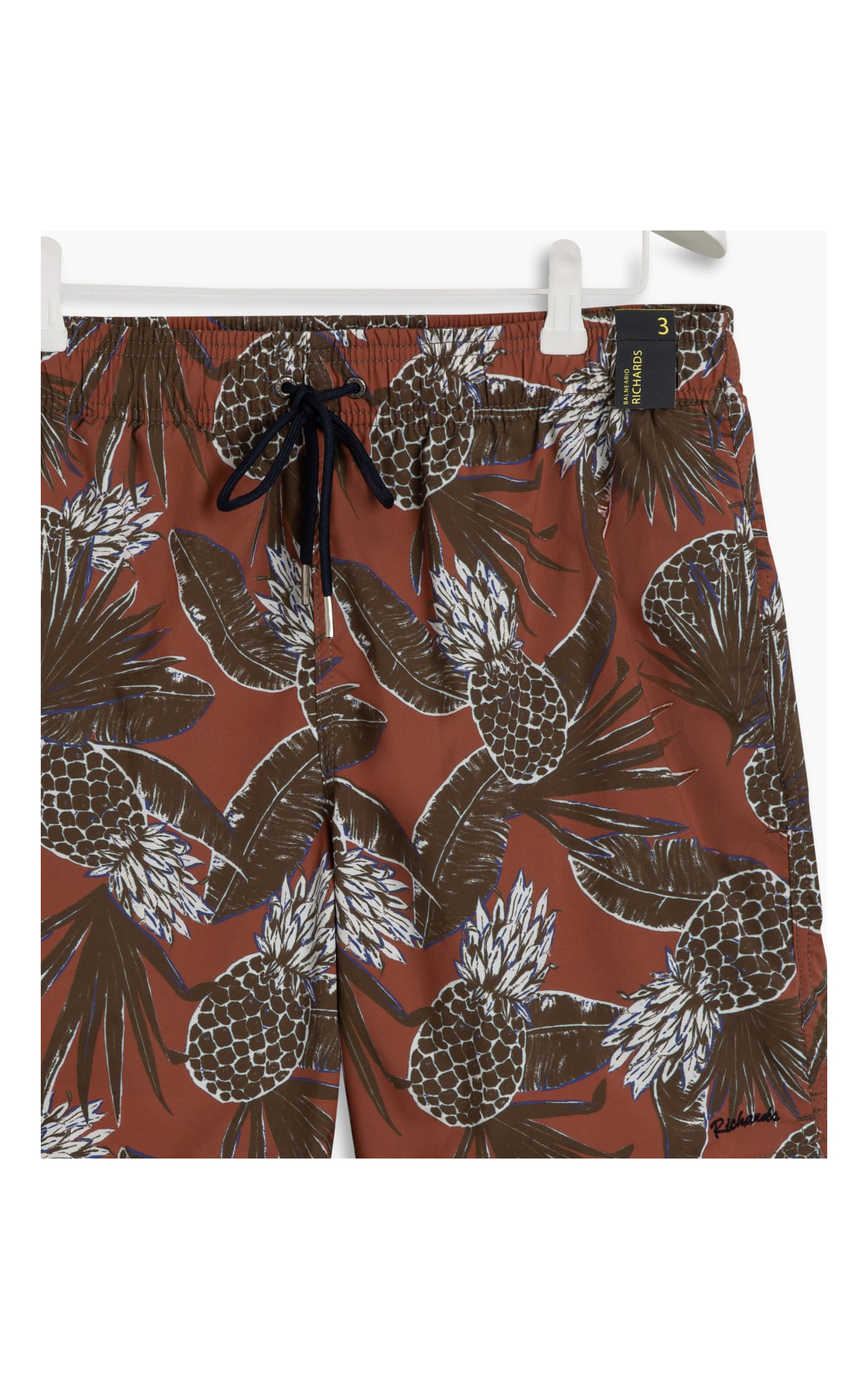 Short Praia Estampa Abacaxi Vermelho