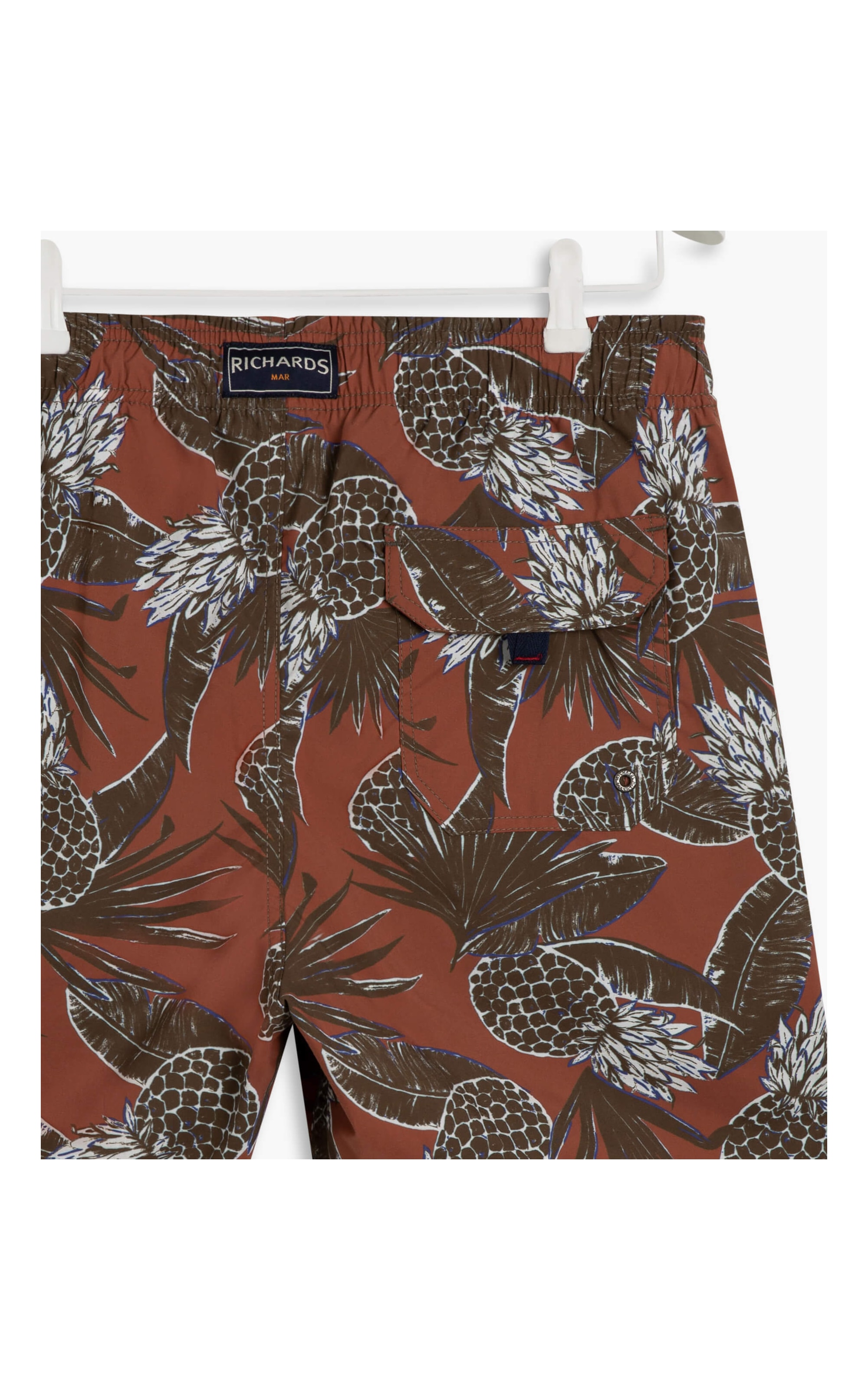 Short Praia Estampa Abacaxi Vermelho