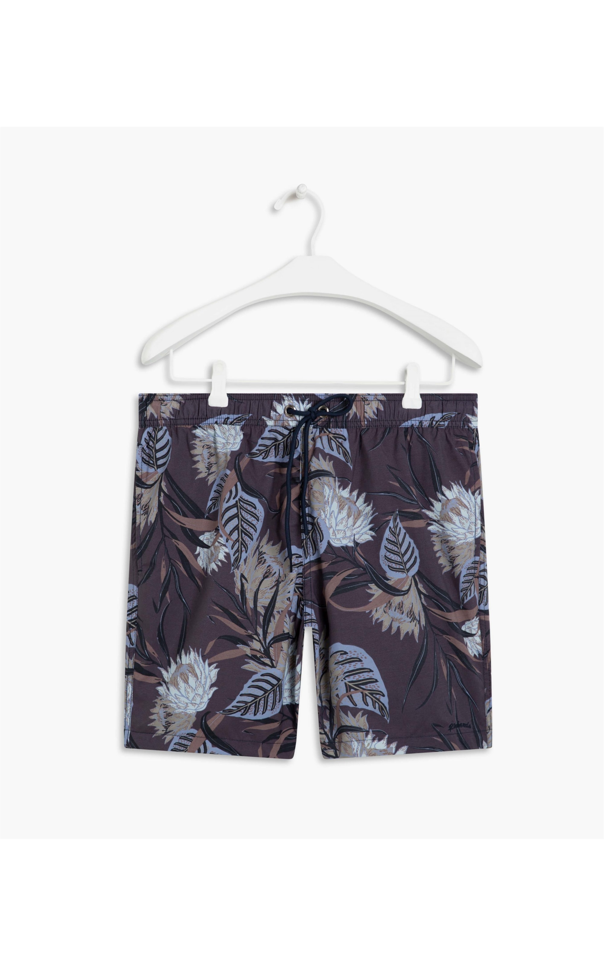 Short Praia Estampa Color Flower Dark Navy