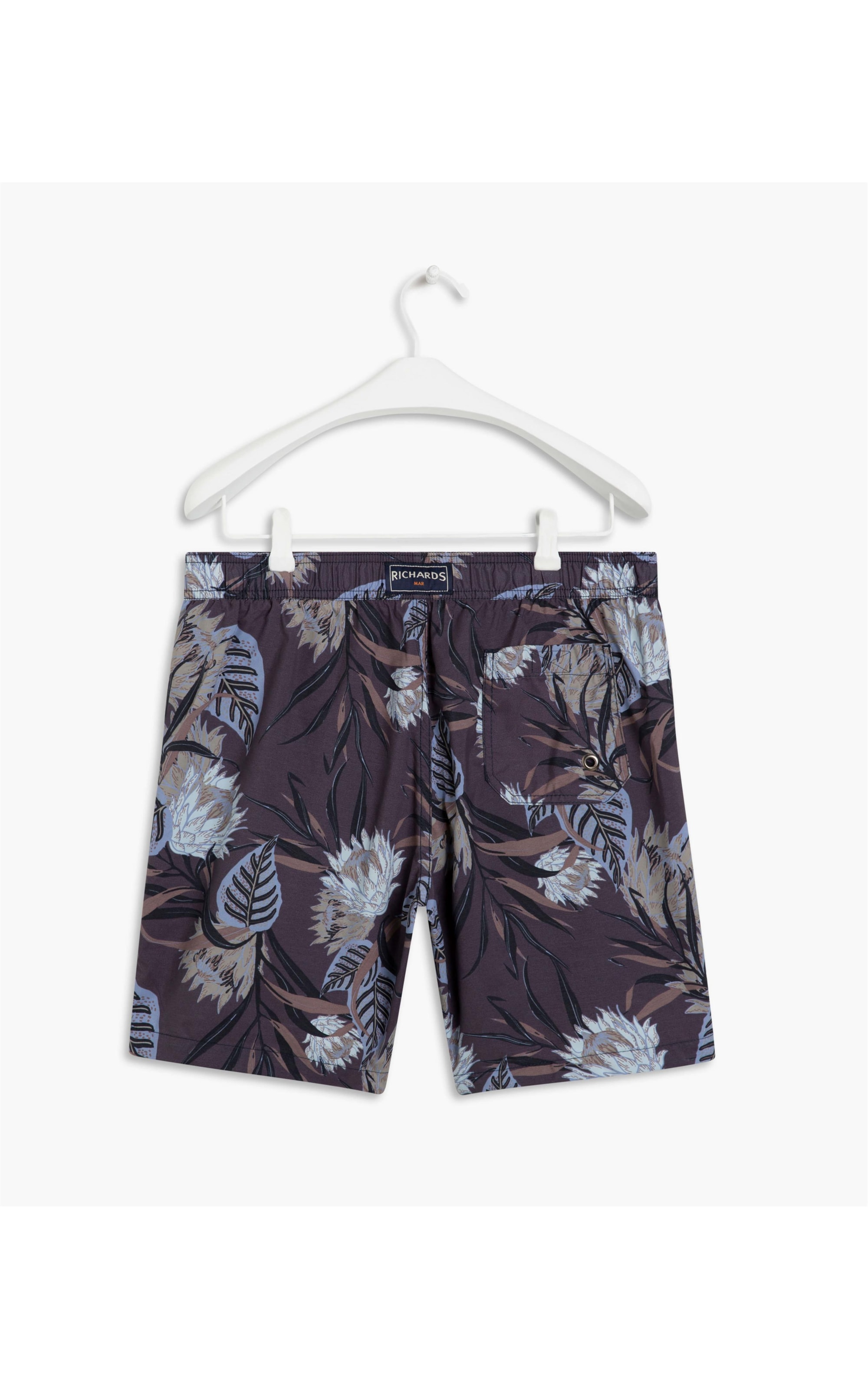 Short Praia Estampa Color Flower Dark Navy