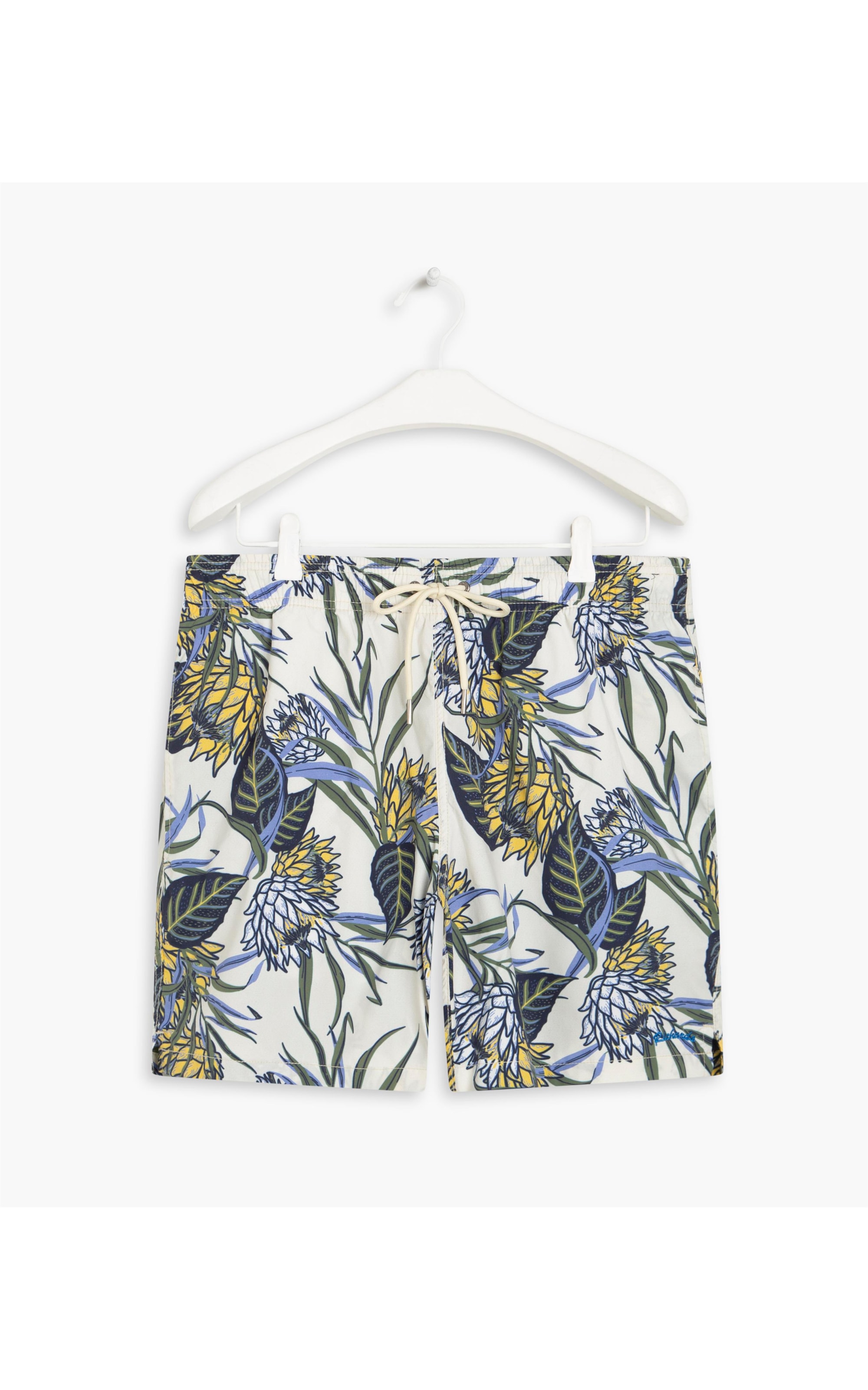 Short Praia Estampa Color Flower Off White