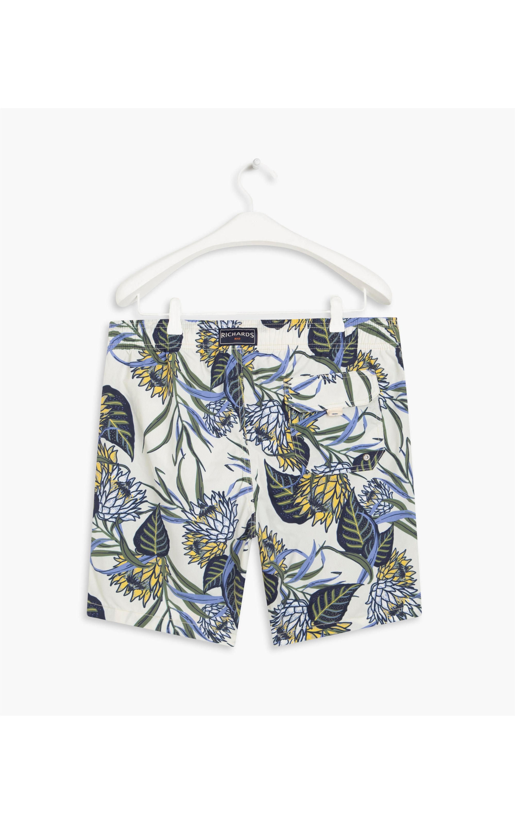 Short Praia Estampa Color Flower Off White