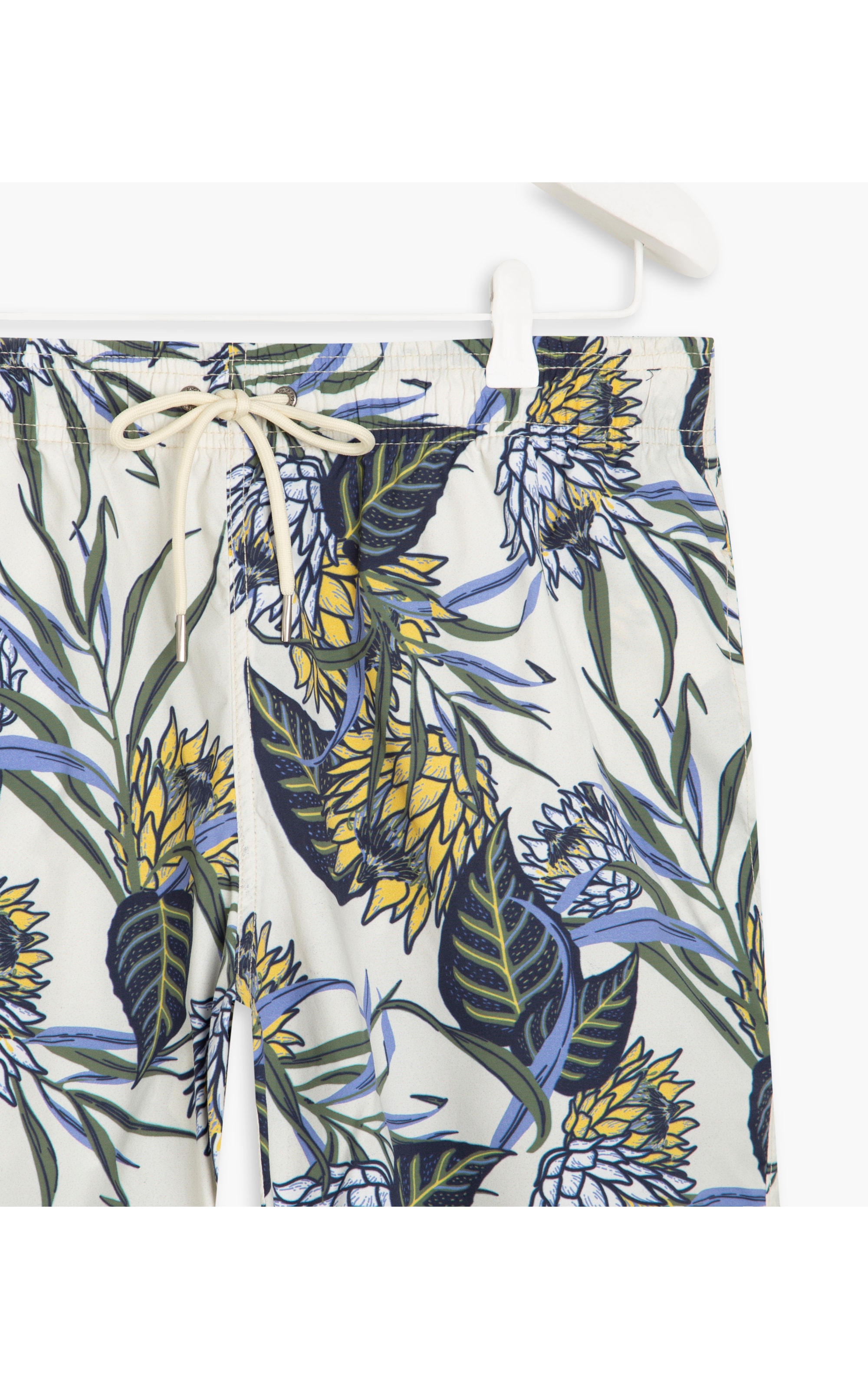 Short Praia Estampa Color Flower Off White
