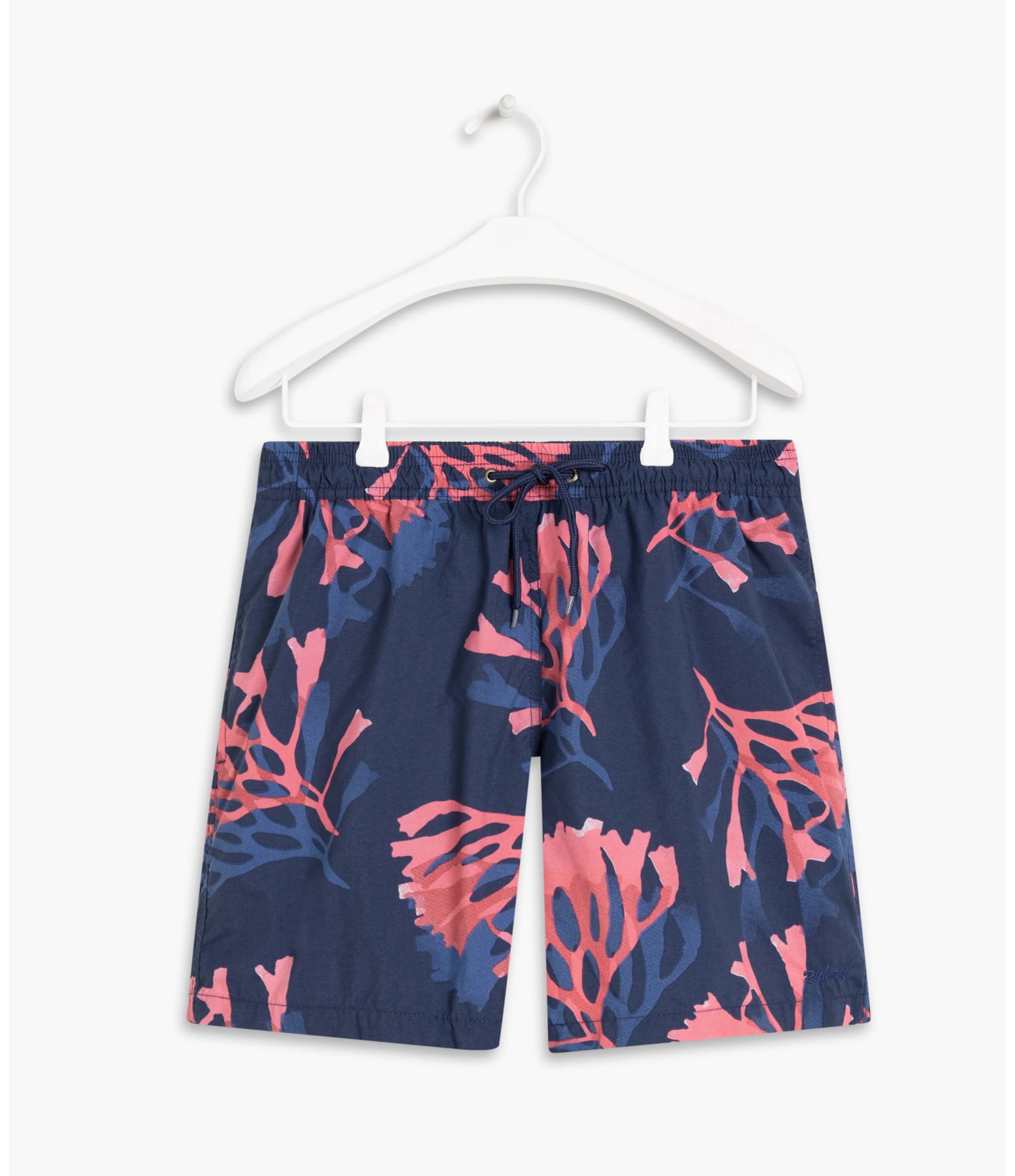 Short Praia Estampa Corais Azul Bic