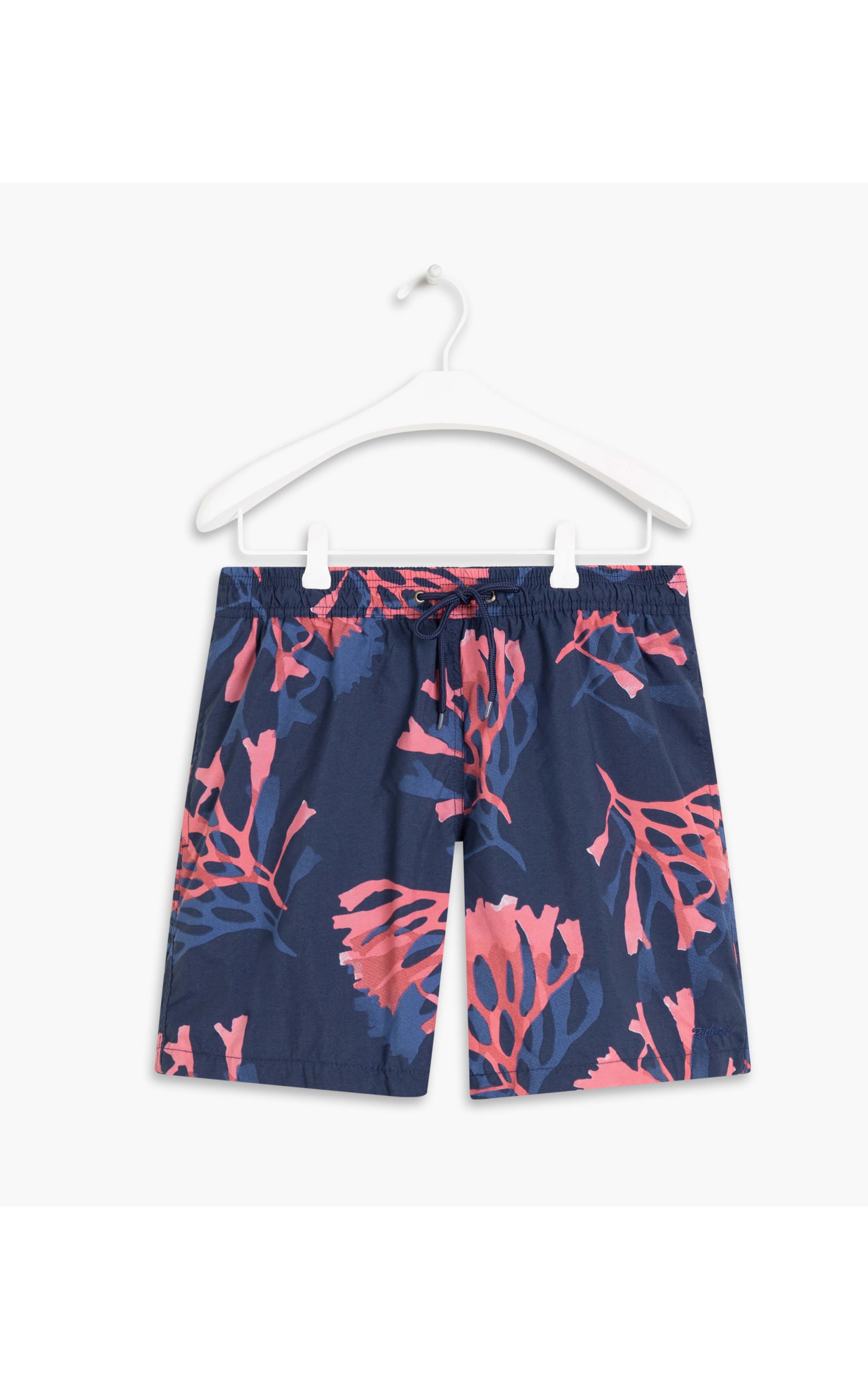 Short Praia Estampa Corais Azul Bic