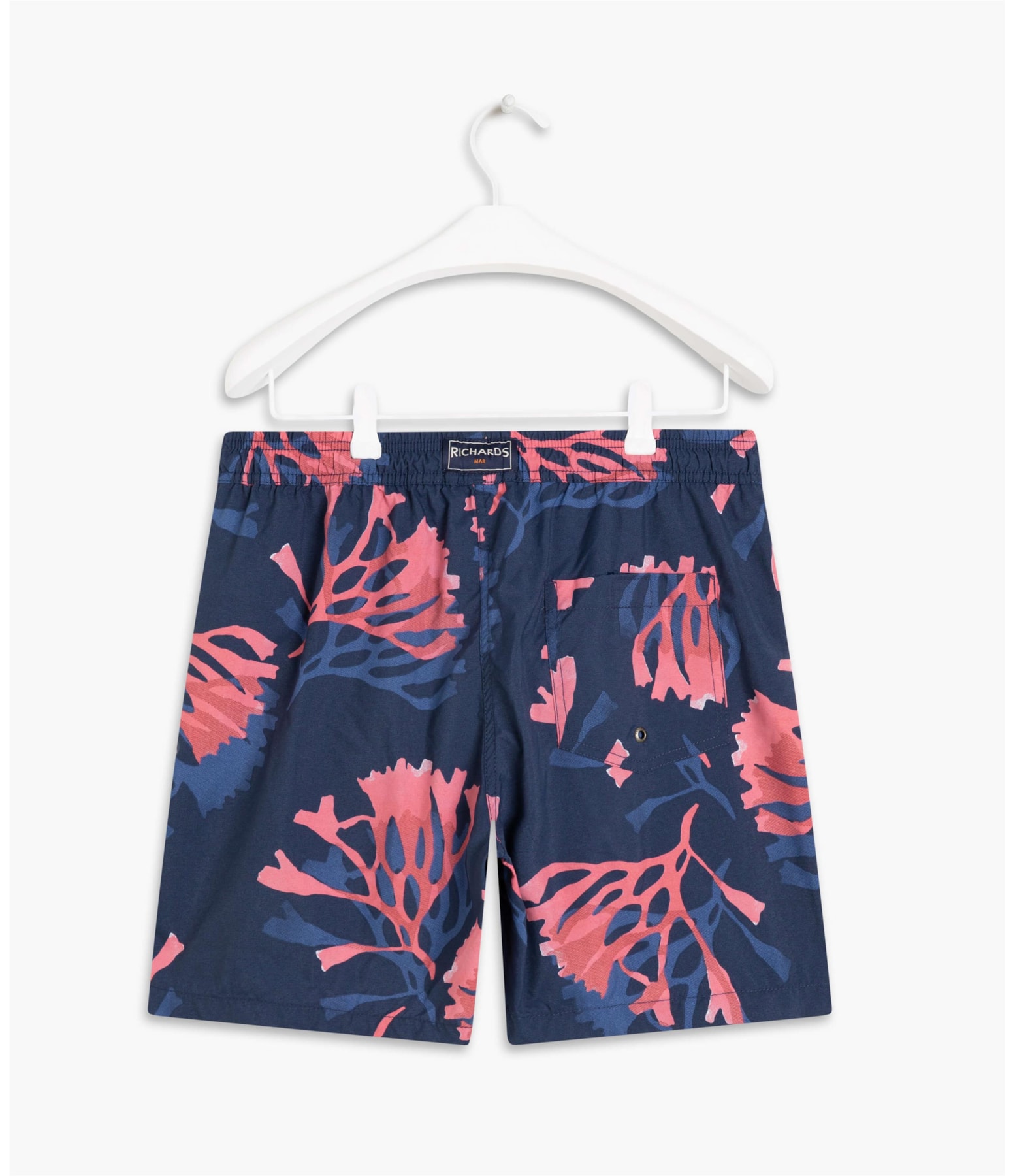 Short Praia Estampa Corais Azul Bic